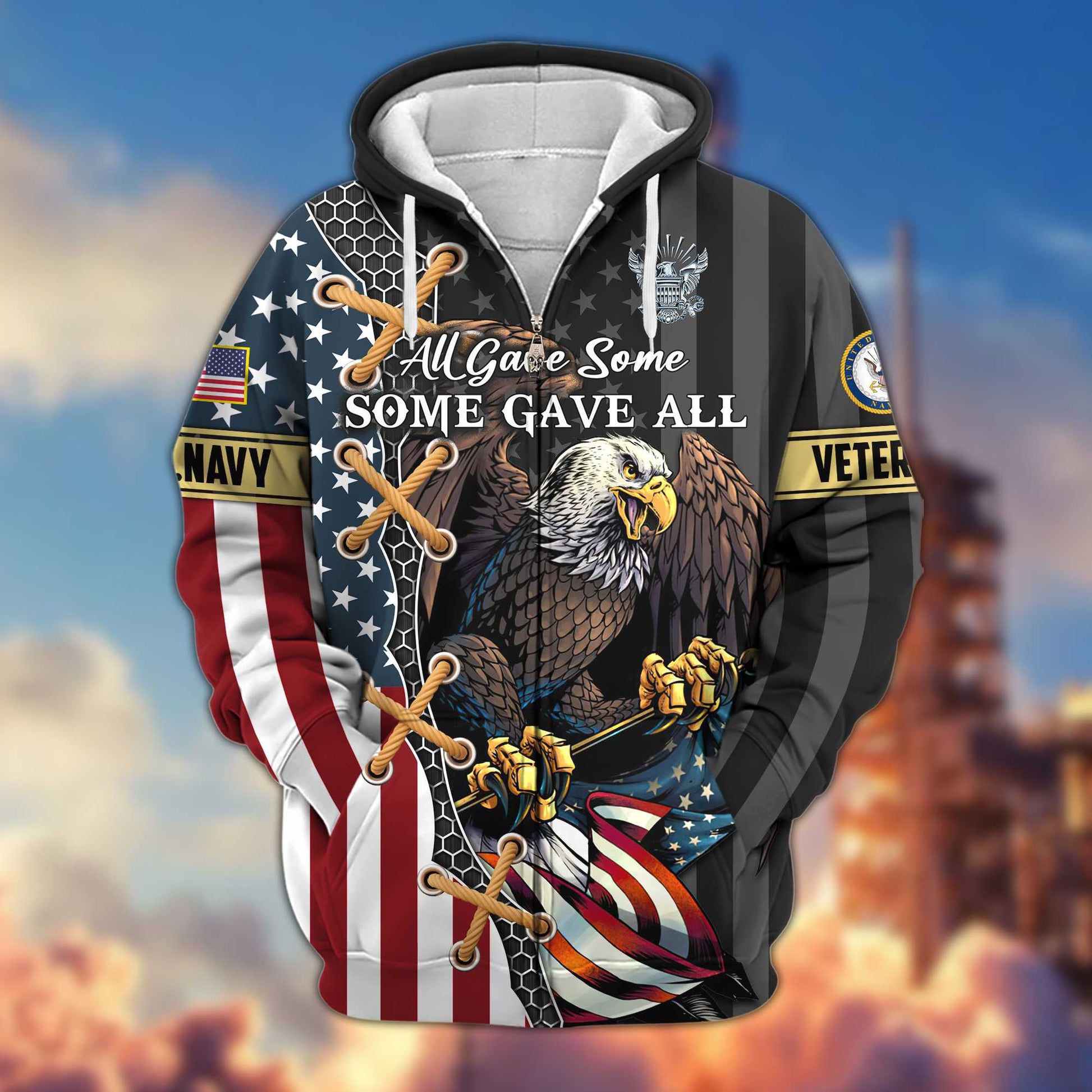 Premium US Navy Veteran Zip Hoodie VPVC604702, Gifts For Navy Veteran