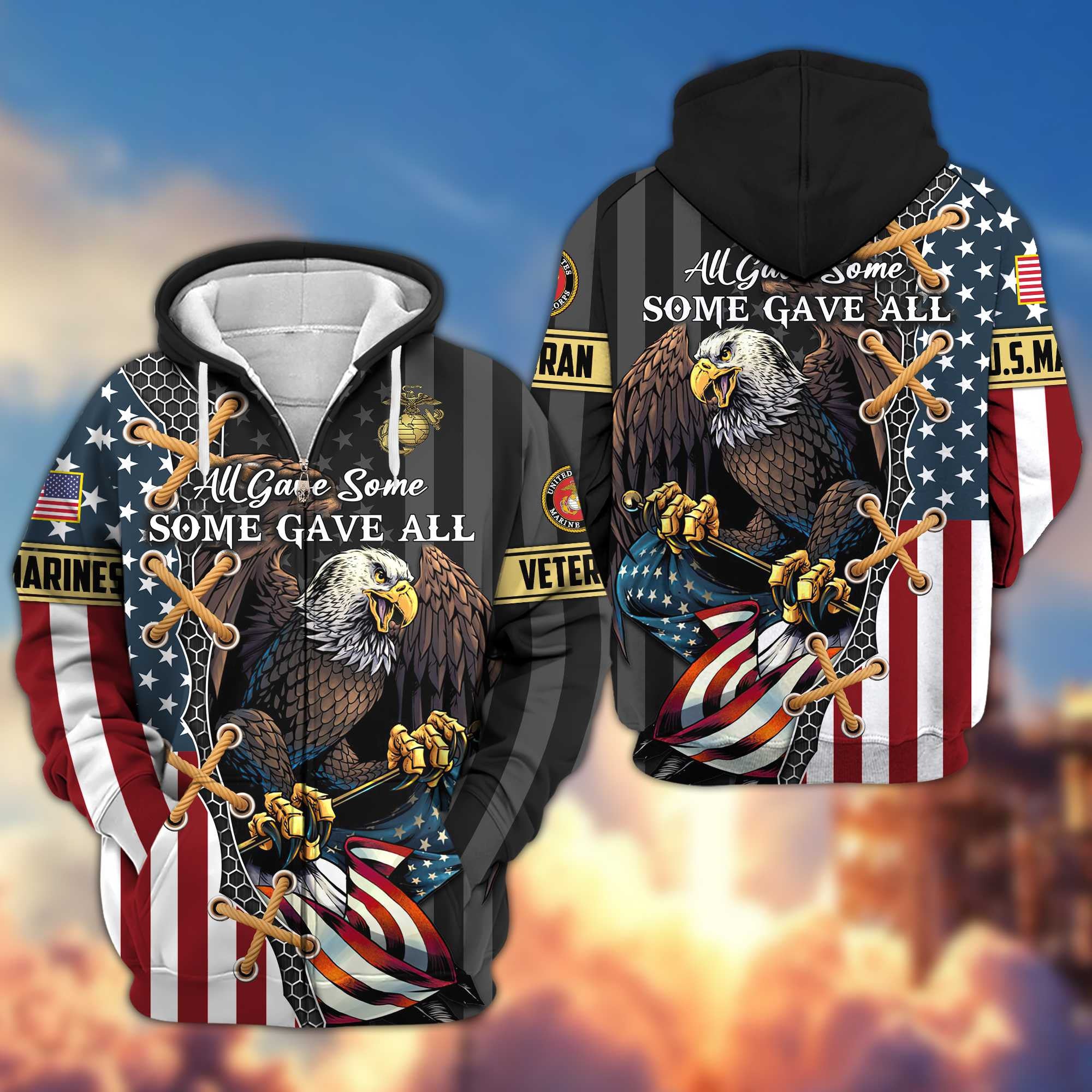 Premium USMC Veteran Zip Hoodie VPVC604703, Gifts For Marine Veteran