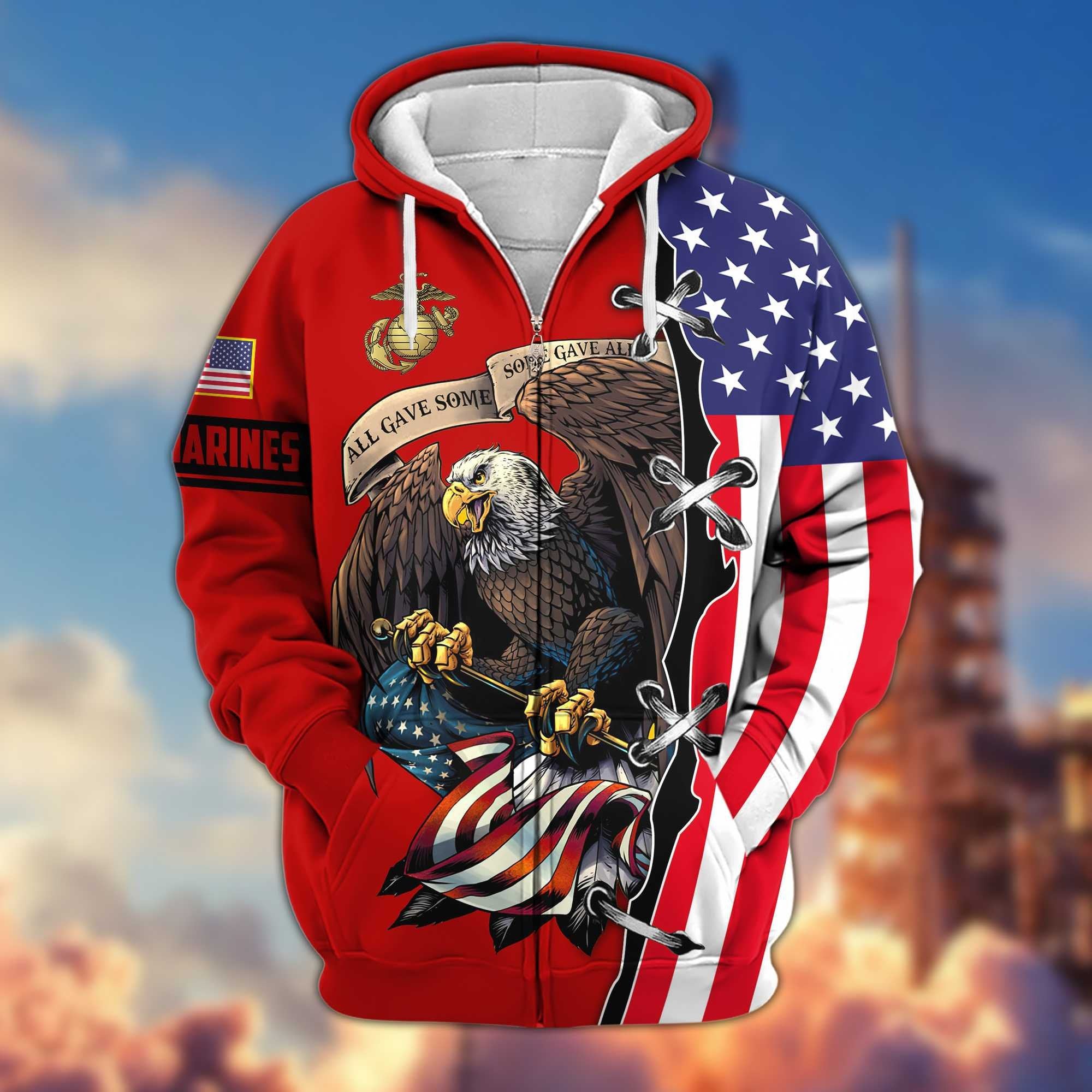 Premium USMC Veterans Zip Hoodie VPVC604803, Gifts For Marine Veteran