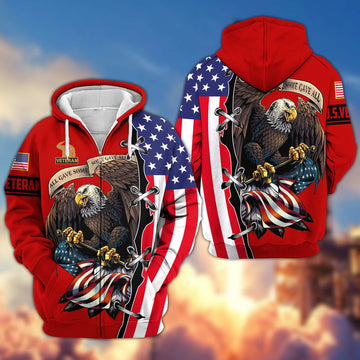 Premium US Veteran Zip Hoodie VPVC604807, Gifts For US Veteran