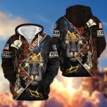 Premium US Veteran Zip Hoodie VPVC604907, Gifts For US Veteran