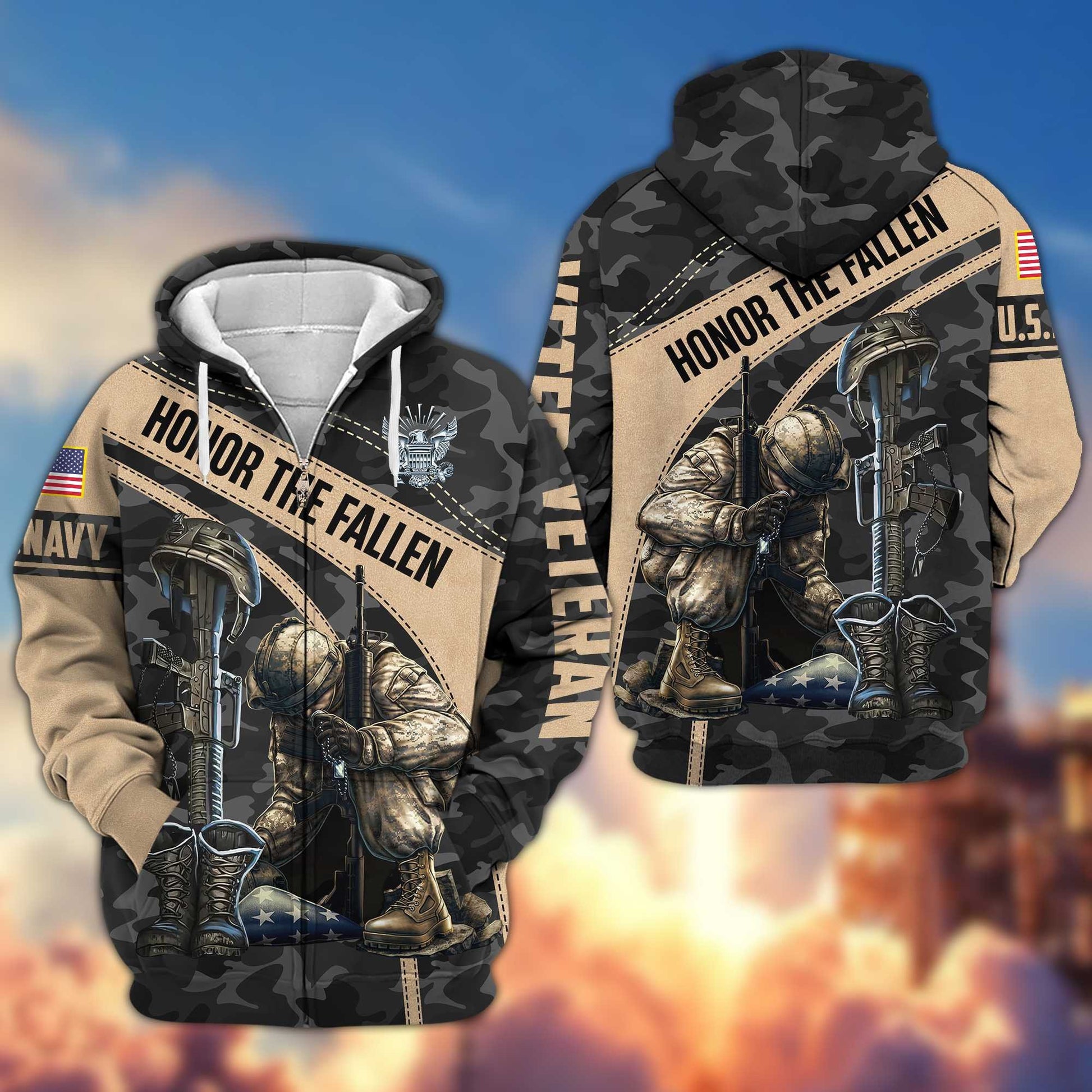 Premium US Navy Veteran Zip Hoodie VPVC605002, Gifts For Navy Veteran