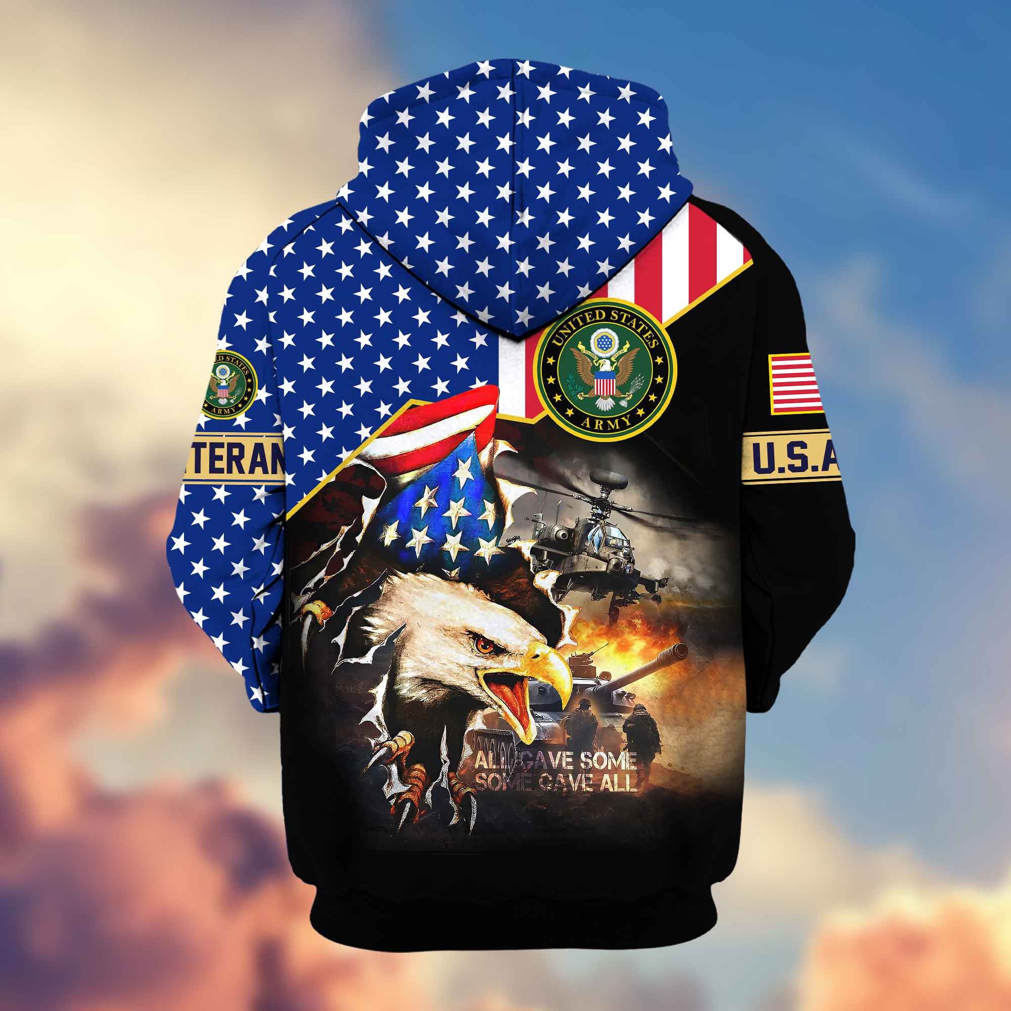 Premium US Army Veteran Zip Hoodie VPVC604601, Gifts For Army Veteran