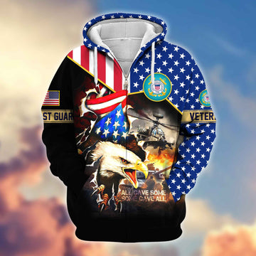 Premium USCG Veteran Zip Hoodie VPVC604605, Gifts For Coast Guard Veteran