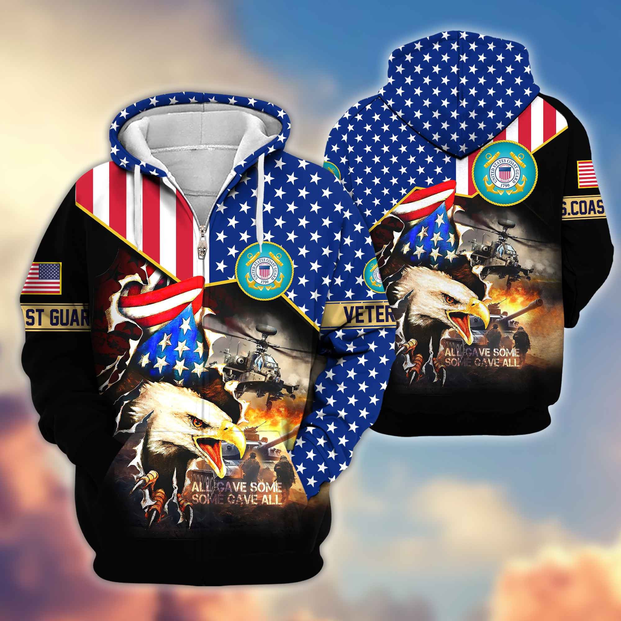 Premium USCG Veteran Zip Hoodie VPVC604605, Gifts For Coast Guard Veteran