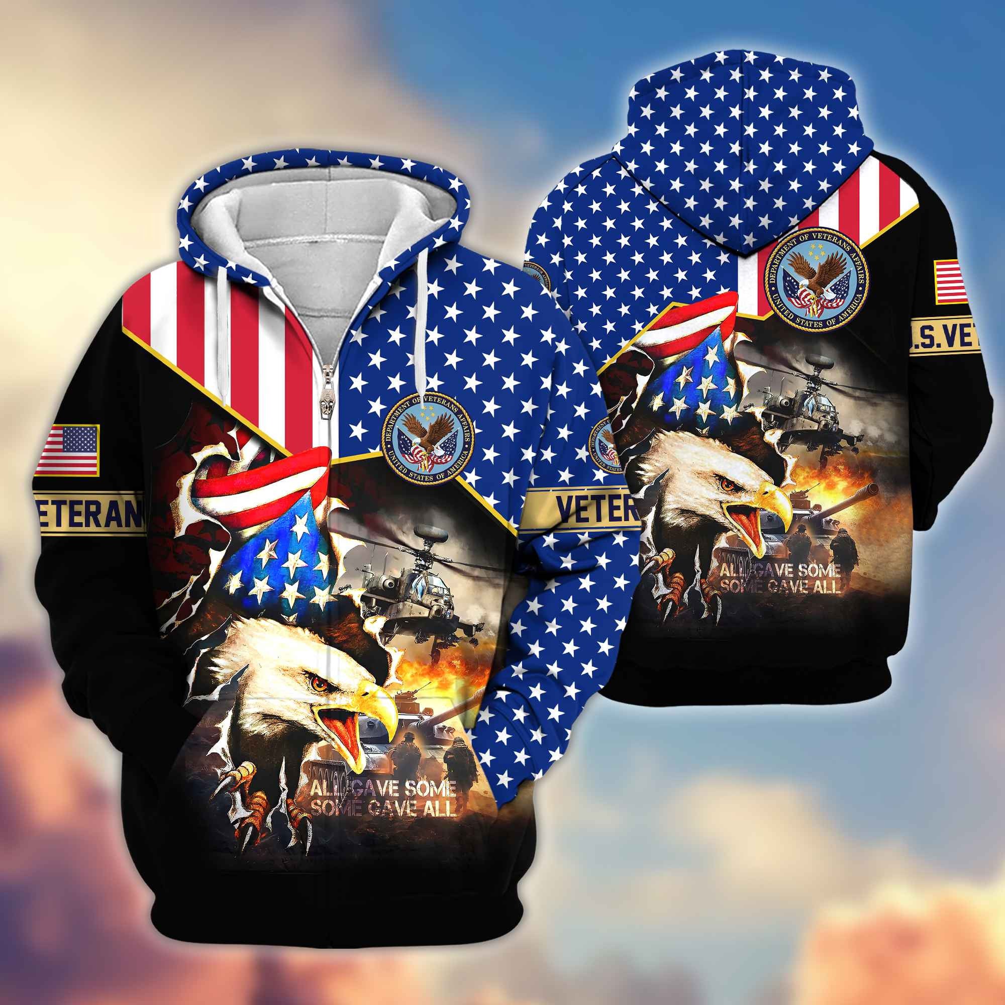 Premium US Veteran Zip Hoodie VPVC604607, Gifts For US Veteran