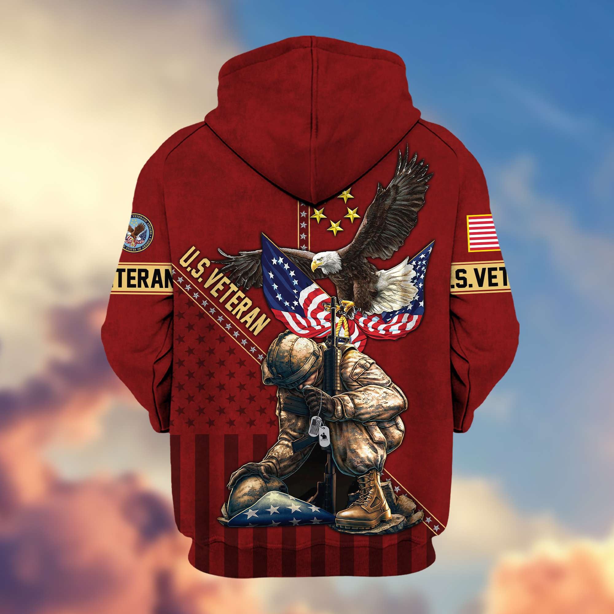 Premium US Veteran Zip Hoodie VPVC605107, Gifts For US Veteran