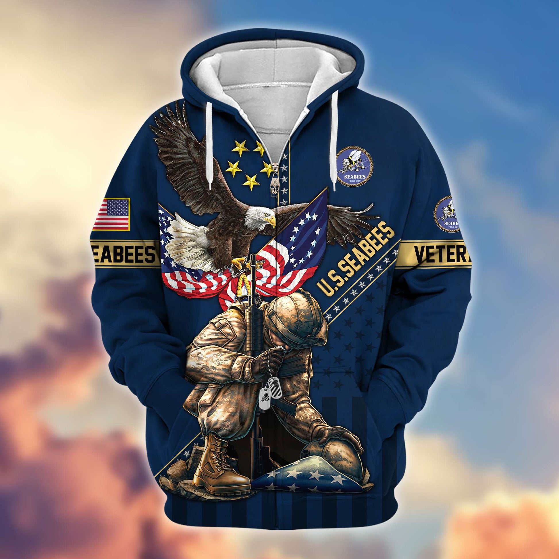Premium US Seabees Zip Hoodie VPVC605109, Gifts For Seabees Veteran