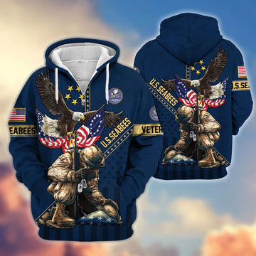 Premium US Seabees Zip Hoodie VPVC605109, Gifts For Seabees Veteran