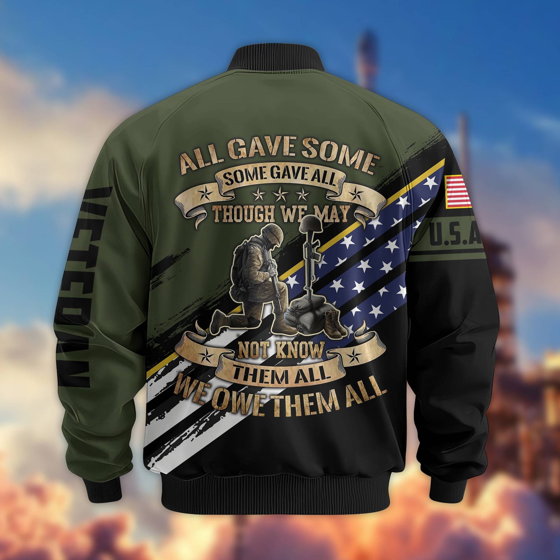 Premium US Army Veteran Bomber Jacket VPVC801501, Gifts For US Army Veteran