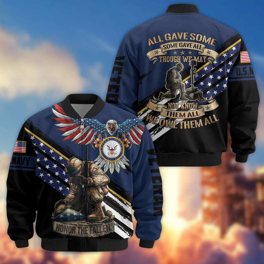 Premium US Navy Veteran Bomber Jacket VPVC801502, Gifts For US Navy Veteran