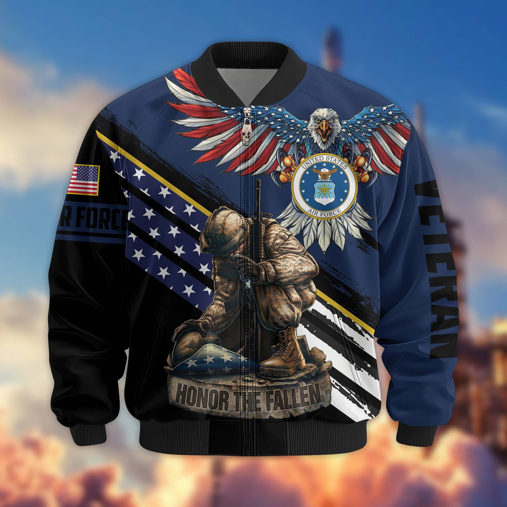 Premium USAF Veteran Bomber Jacket VPVC801512, Gifts For US Air Force Veteran