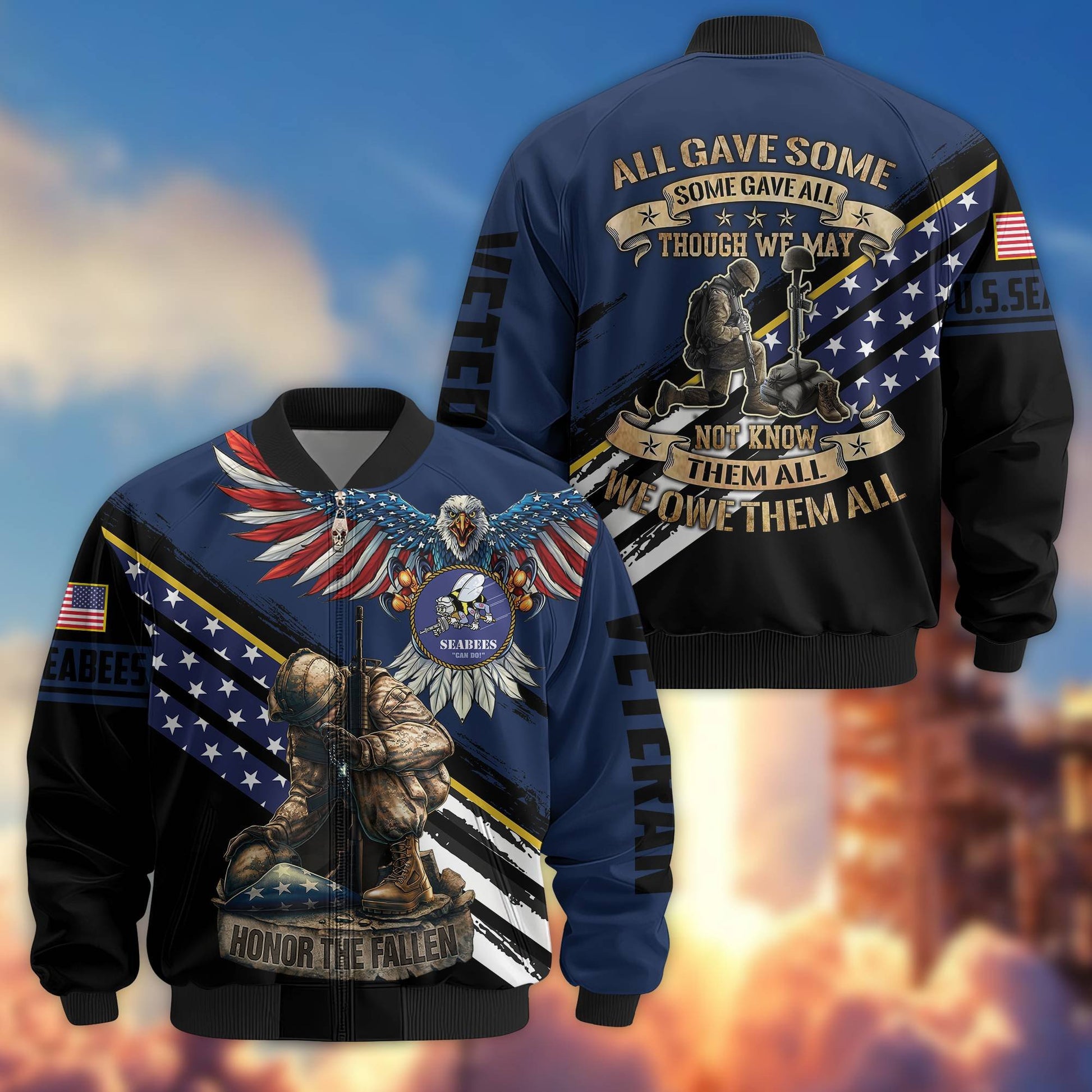 Premium US Seabees Veteran Bomber Jacket VPVC801509, Gifts For Seabees Veteran