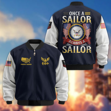 Premium Custom US Navy Veteran Bomber Jacket VPVC801602, Gifts For US Navy Veteran