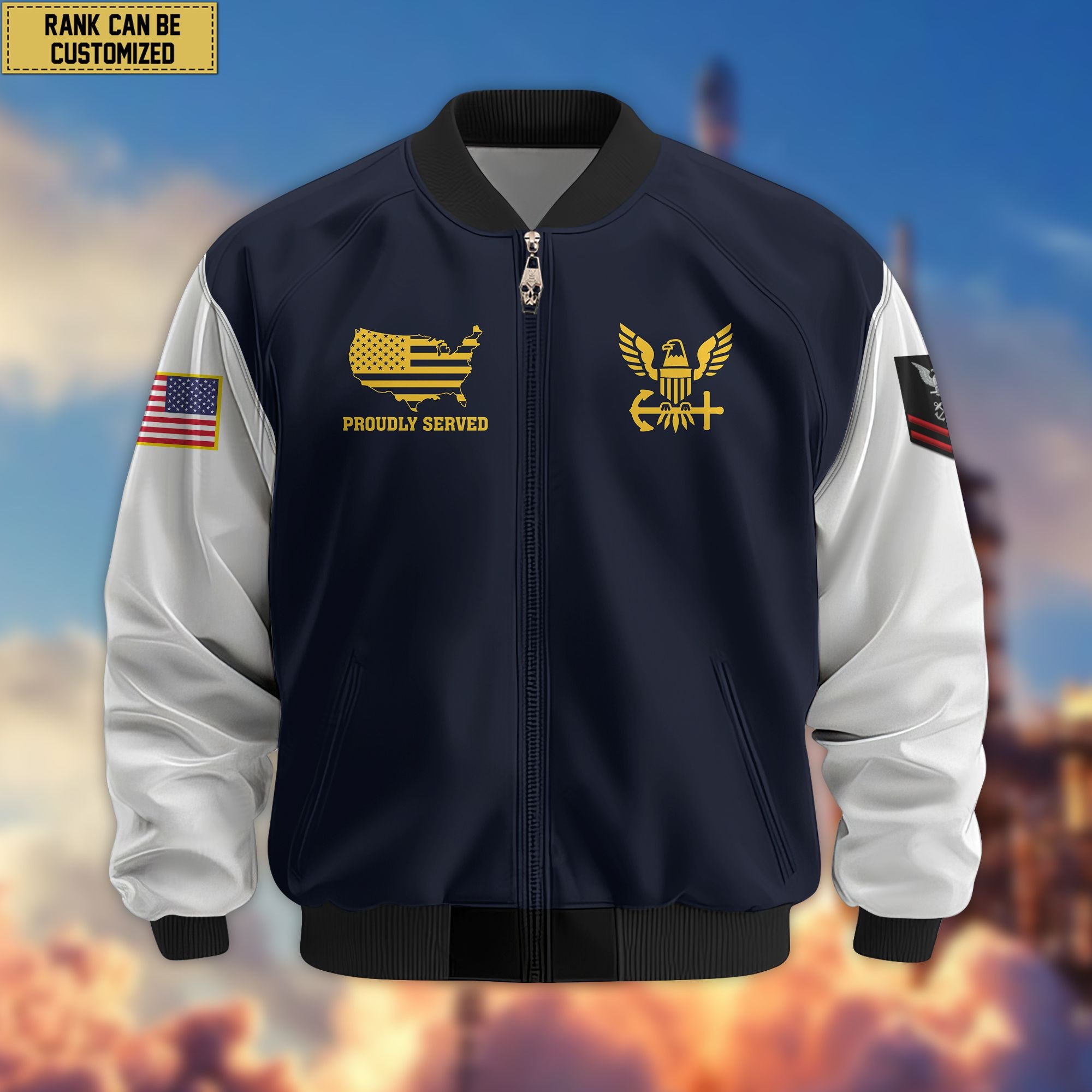 Premium Custom US Navy Veteran Bomber Jacket VPVC801602, Gifts For US Navy Veteran