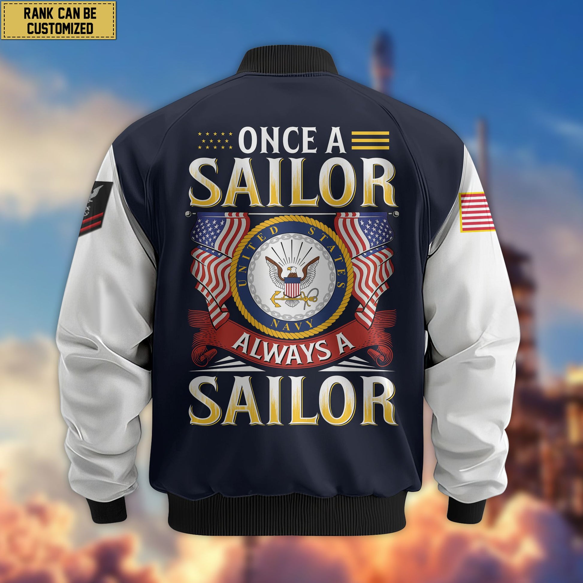 Premium Custom US Navy Veteran Bomber Jacket VPVC801602, Gifts For US Navy Veteran