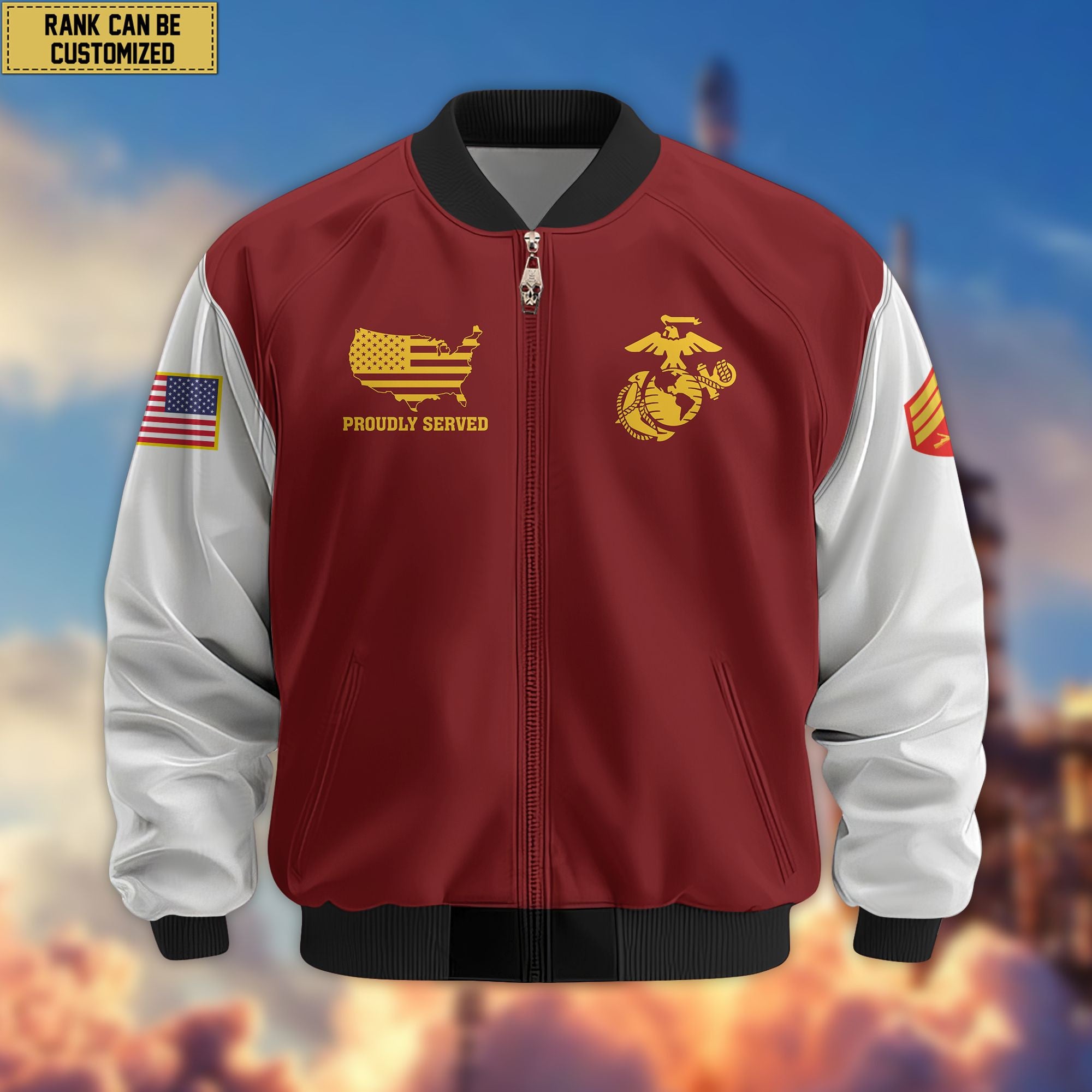Premium Custom USMC Veteran Bomber Jacket VPVC801603, Gifts For US Marines Veteran