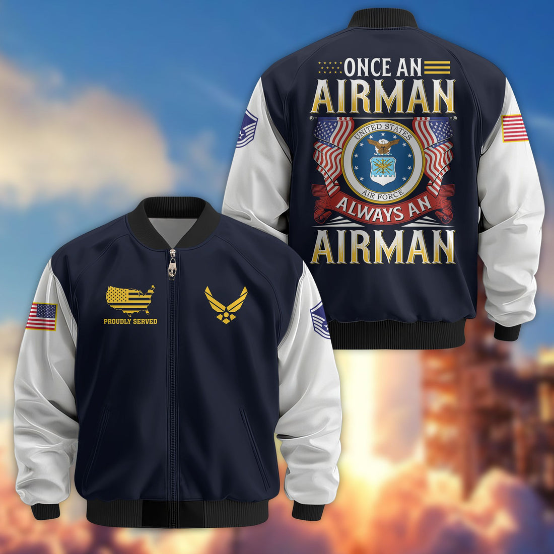 Premium Custom USAF Veteran Bomber Jacket VPVC801604, Gifts For US Air Force Veteran