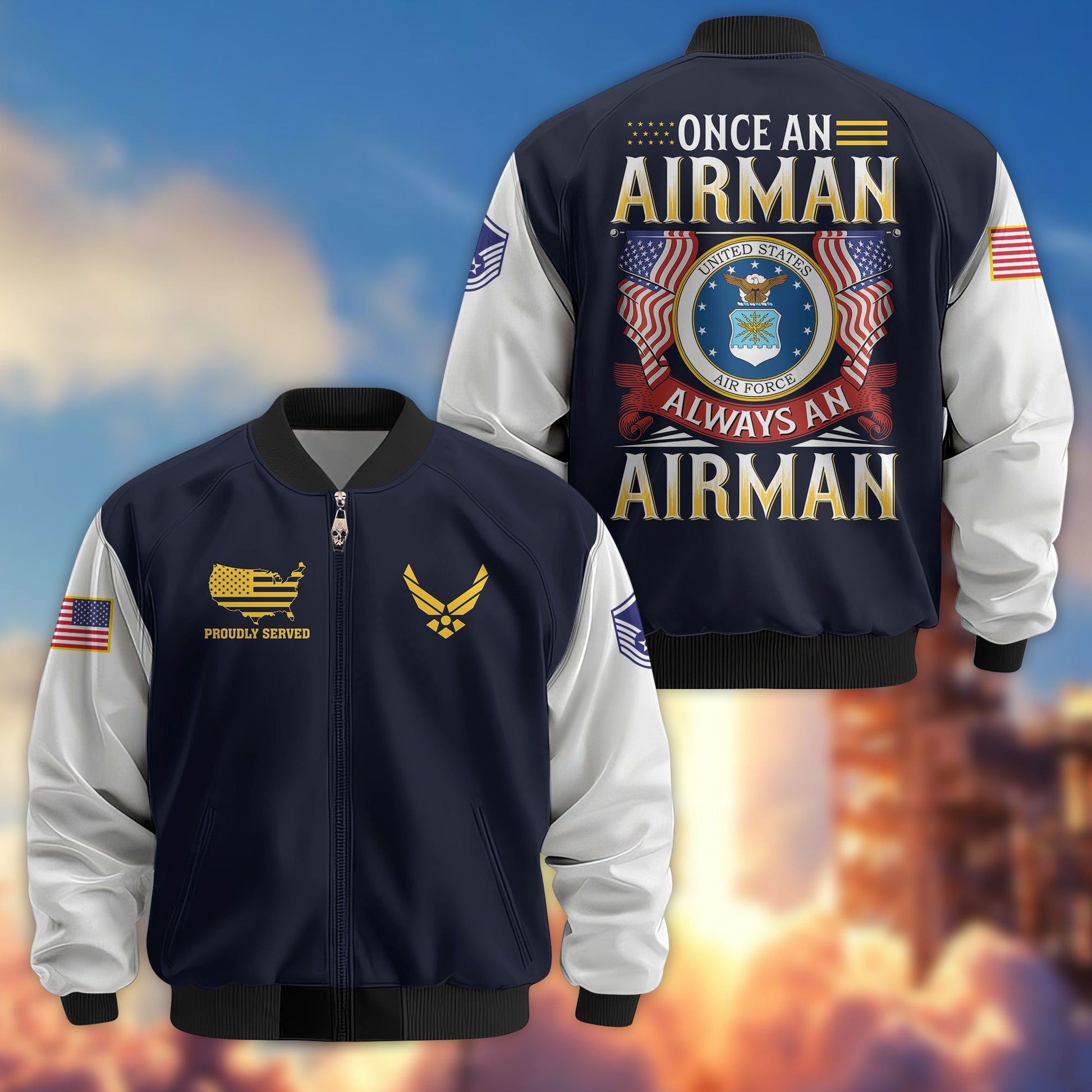 Premium Custom USAF Veteran Bomber Jacket VPVC801604, Gifts For US Air Force Veteran