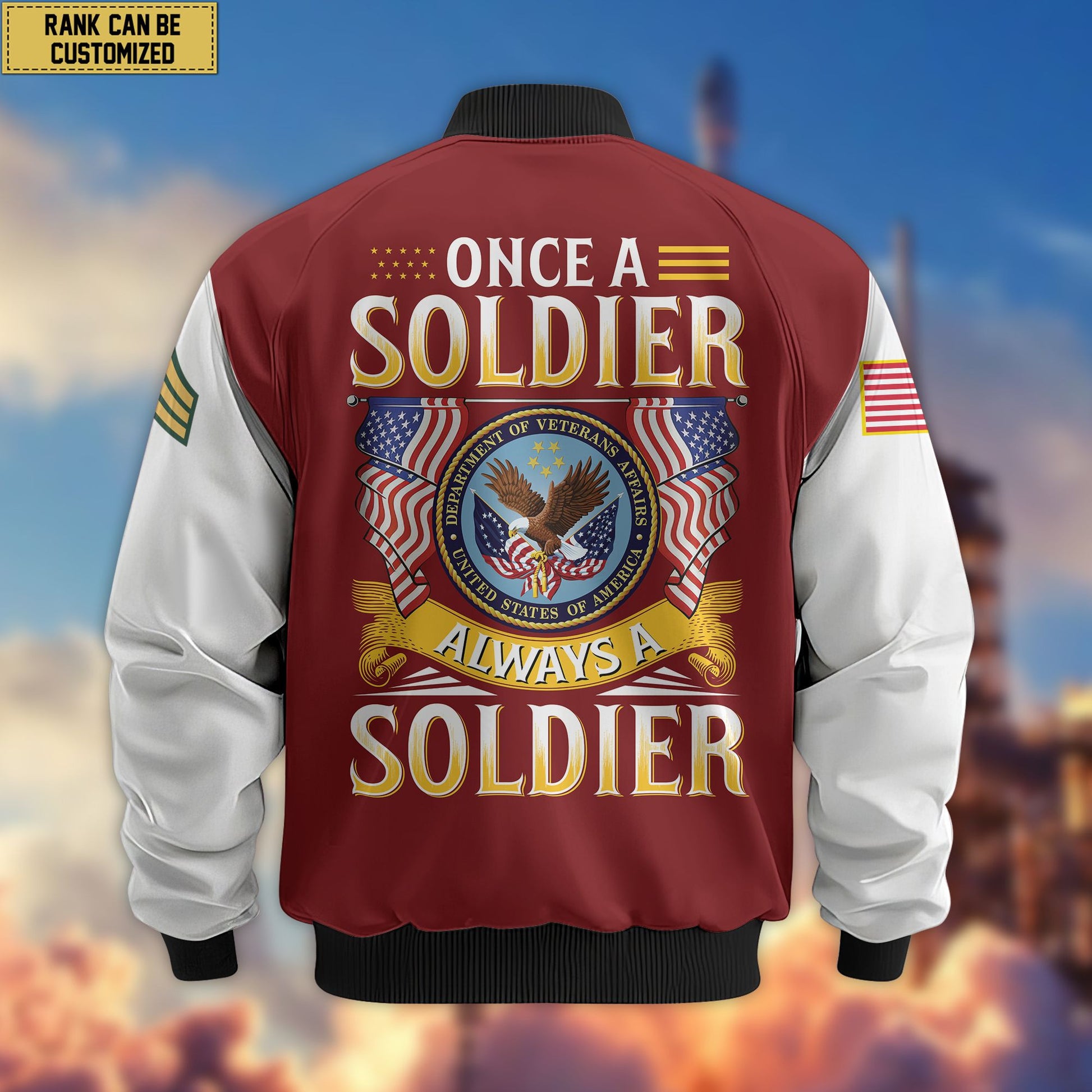 Premium Custom US Veteran Bomber Jacket VPVC801607, Gifts For US Veteran