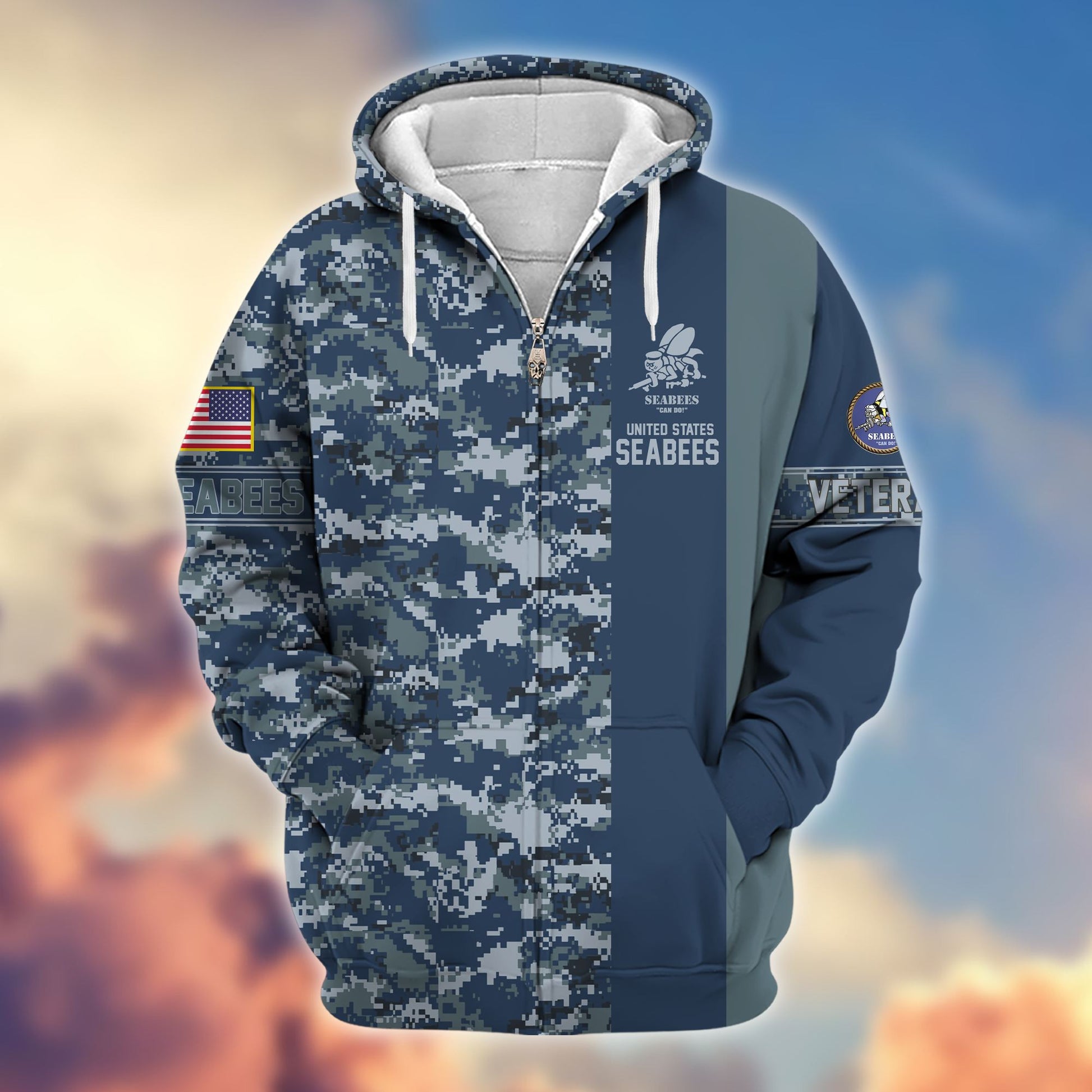 Premium US Seabees Zip Hoodie VPVC605309, Gifts For Seabees Veteran