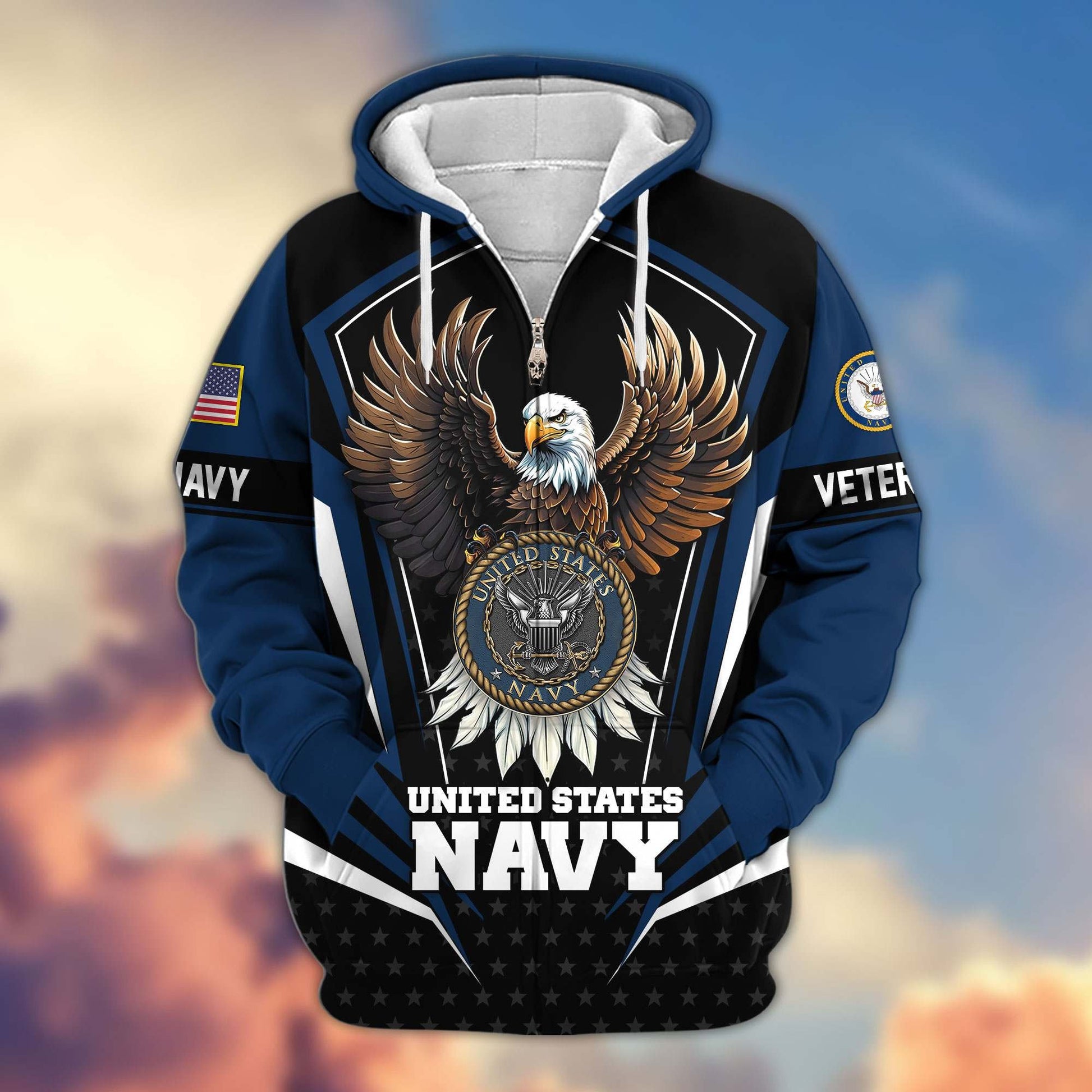 Premium US Veterans Zip Hoodie APHN011012, Gifts For US Veterans, Gifts For Veterans Day
