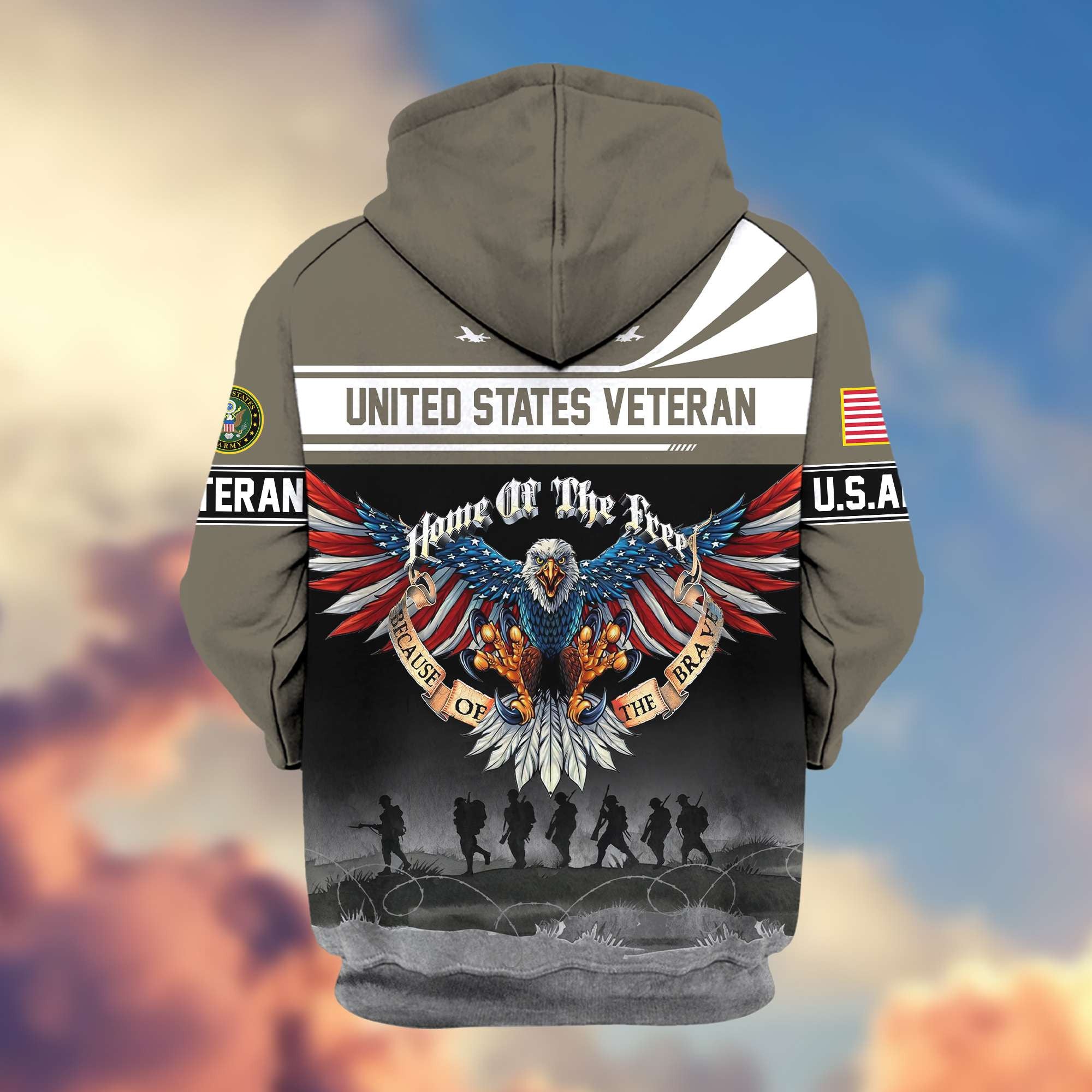 Premium US Army Veterans Zip Hoodie VPVC604101, Gifts For Army Veteran