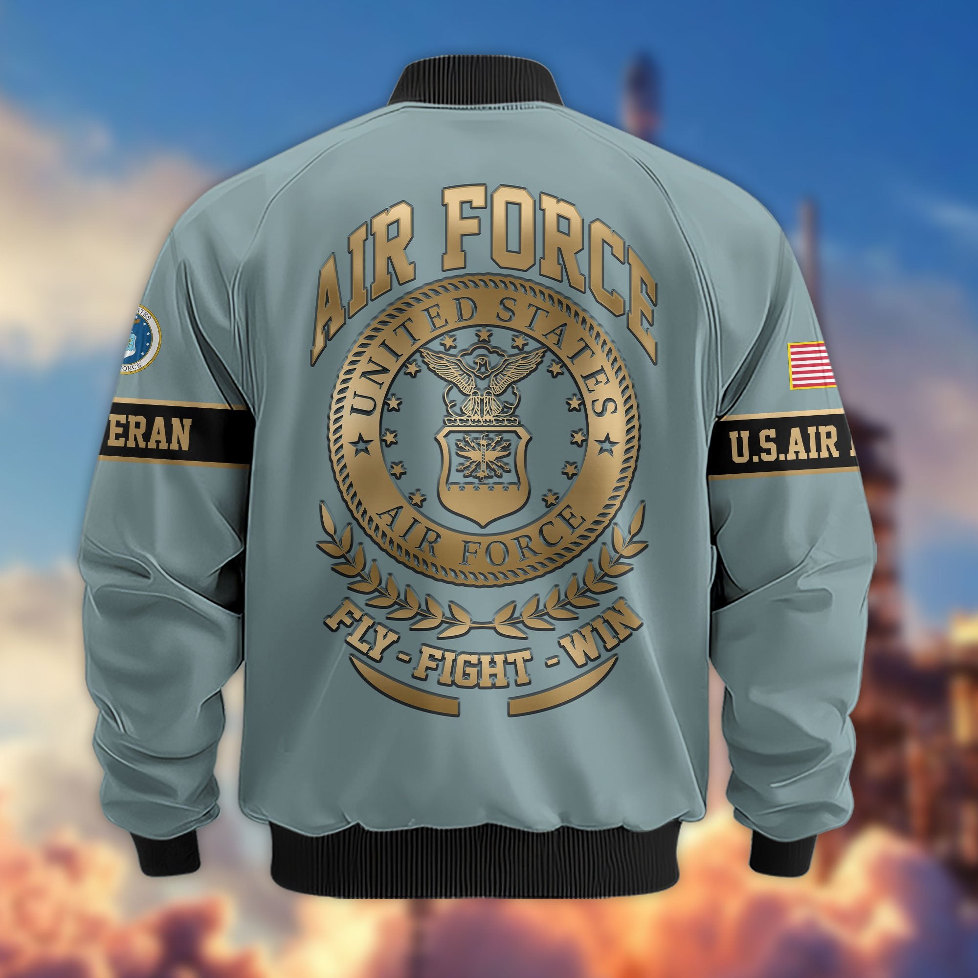 Premium Proudly Served US Veterans Bomber Jacket APHN111011, Gifts For US Veterans, Gifts For Veterans Day