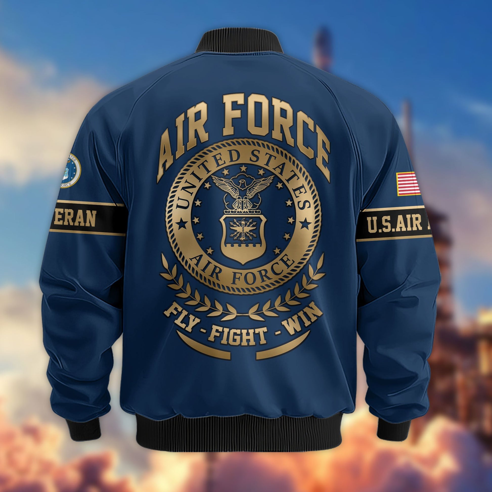 Premium Proudly Served US Veterans Bomber Jacket APHN111011, Gifts For US Veterans, Gifts For Veterans Day