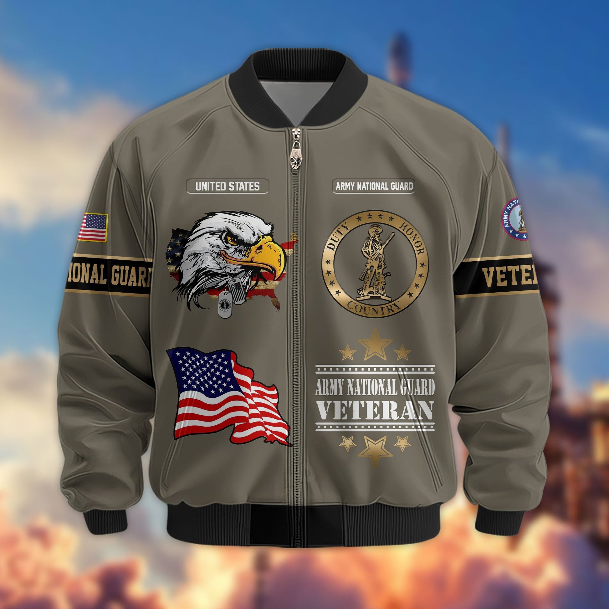 Premium Proudly Served US Veterans Bomber Jacket APHN111011, Gifts For US Veterans, Gifts For Veterans Day