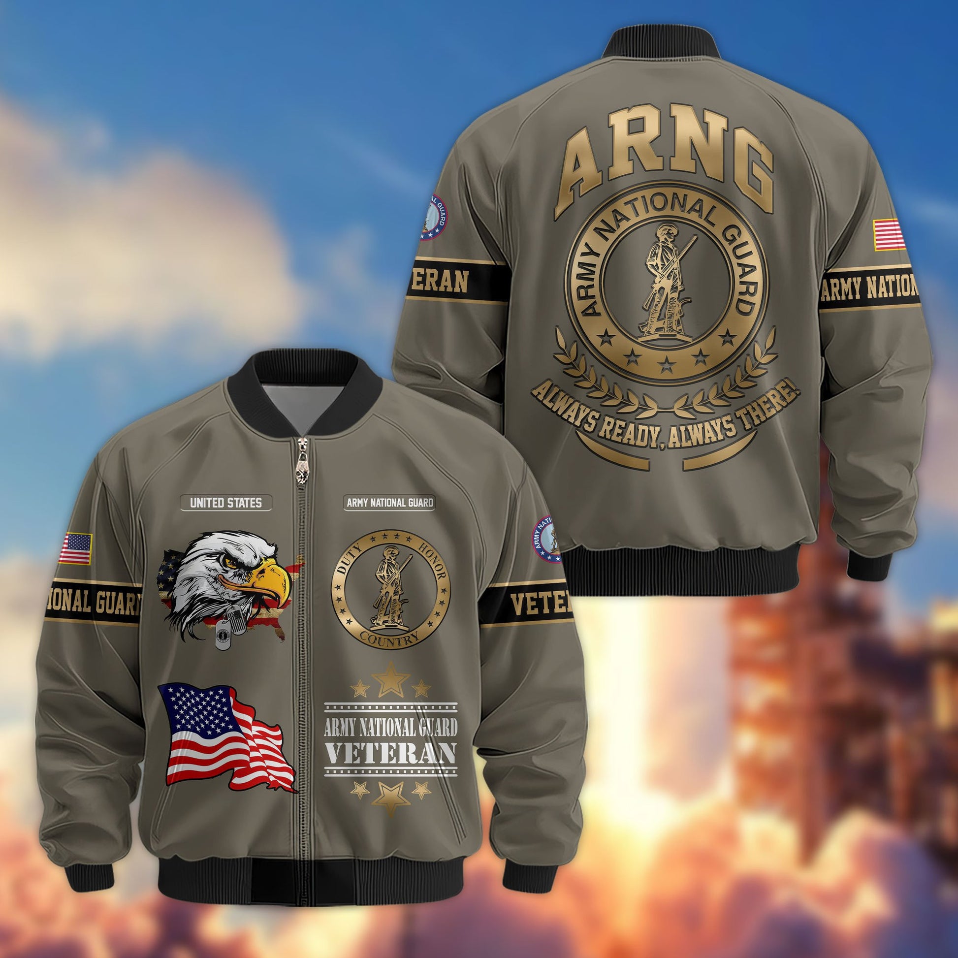 Premium Proudly Served US Veterans Bomber Jacket APHN111011, Gifts For US Veterans, Gifts For Veterans Day