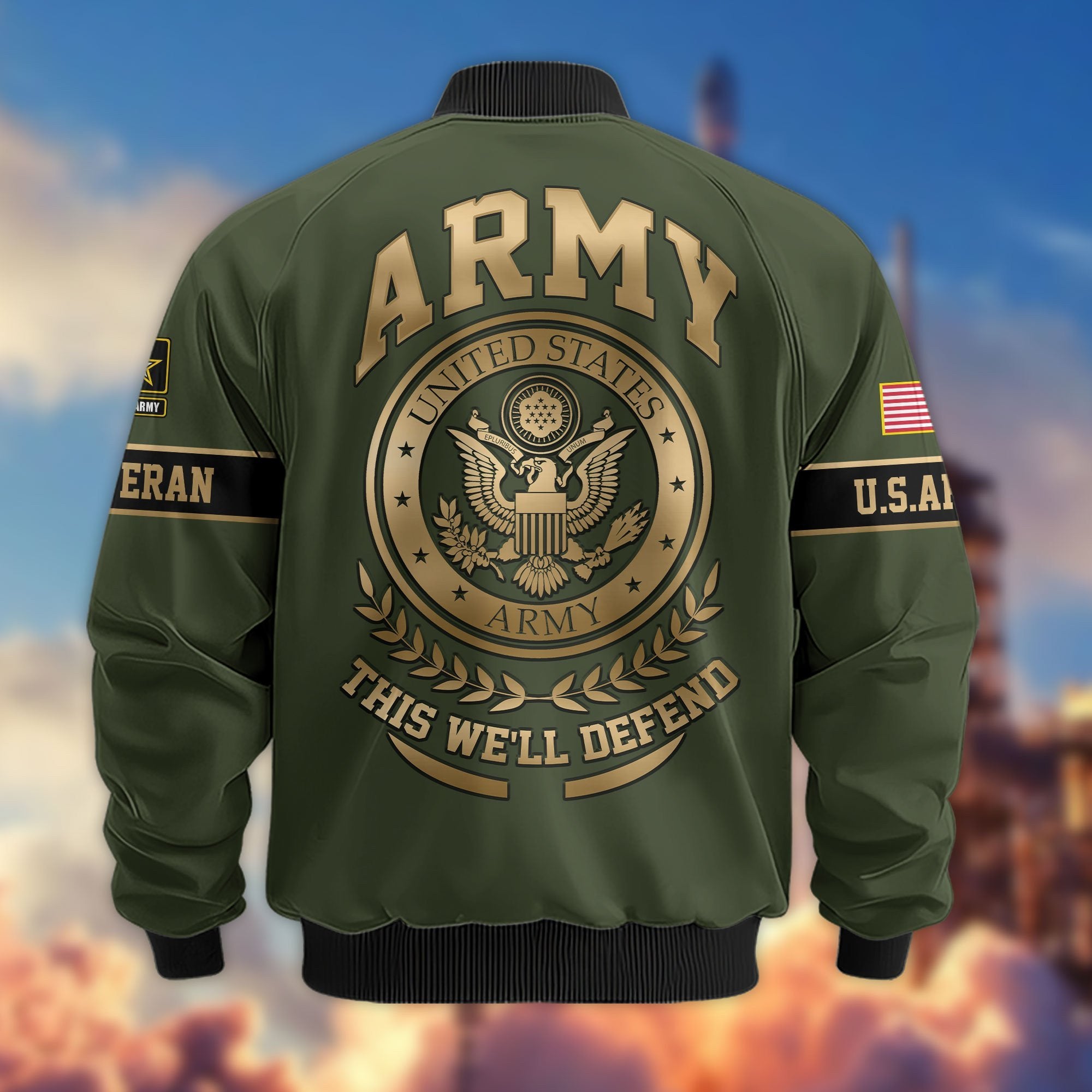 Premium Proudly Served US Veterans Bomber Jacket APHN111011, Gifts For US Veterans, Gifts For Veterans Day