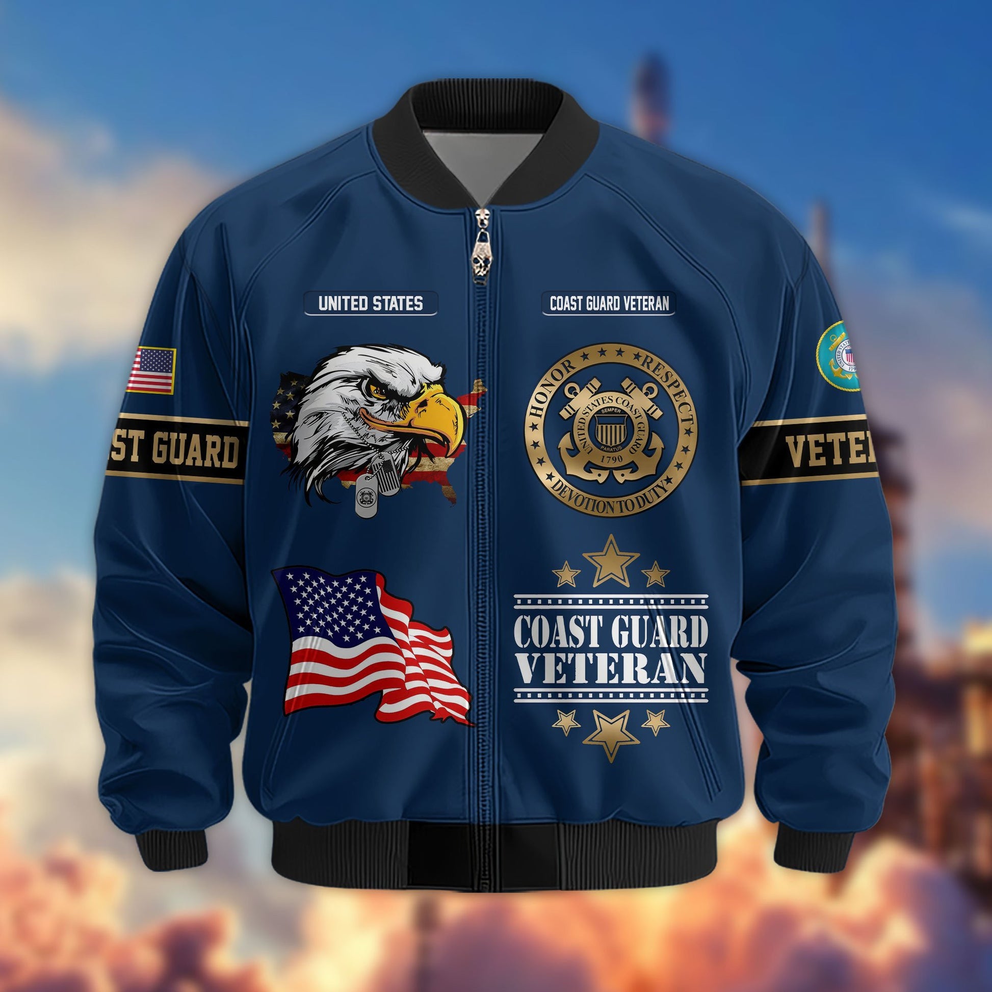 Premium Proudly Served US Veterans Bomber Jacket APHN111011, Gifts For US Veterans, Gifts For Veterans Day