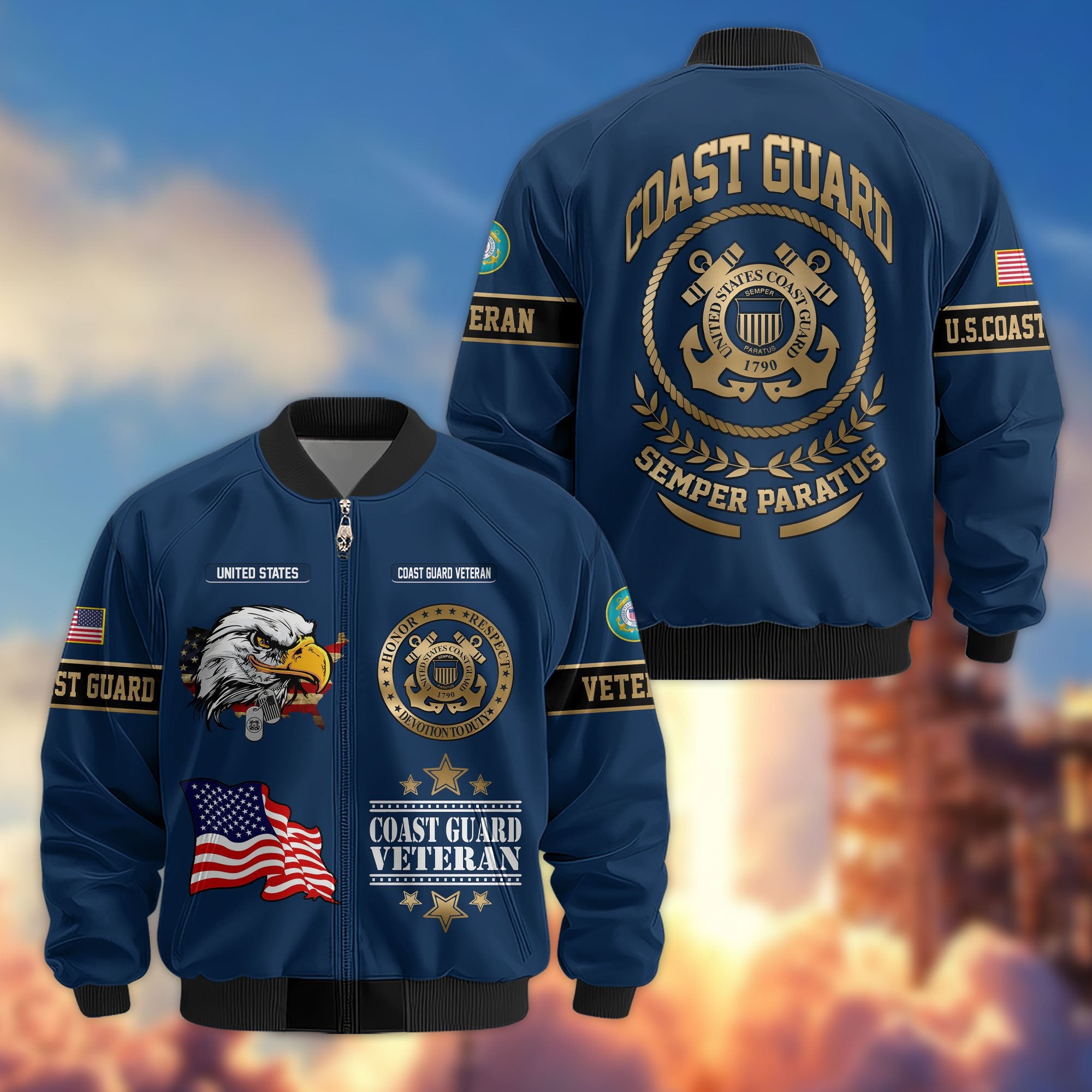 Premium Proudly Served US Veterans Bomber Jacket APHN111011, Gifts For US Veterans, Gifts For Veterans Day