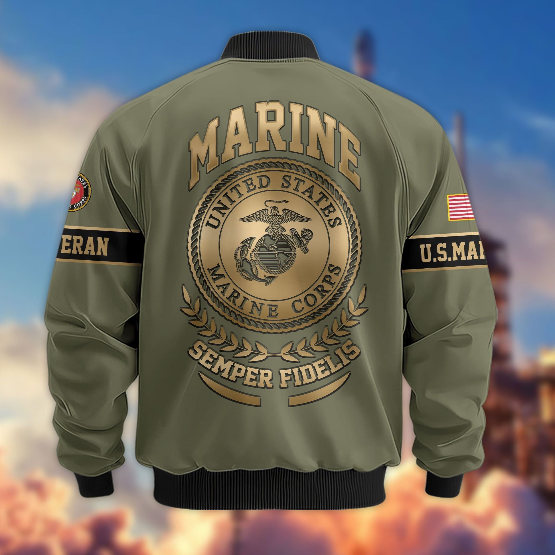 Premium Proudly Served US Veterans Bomber Jacket APHN111011, Gifts For US Veterans, Gifts For Veterans Day