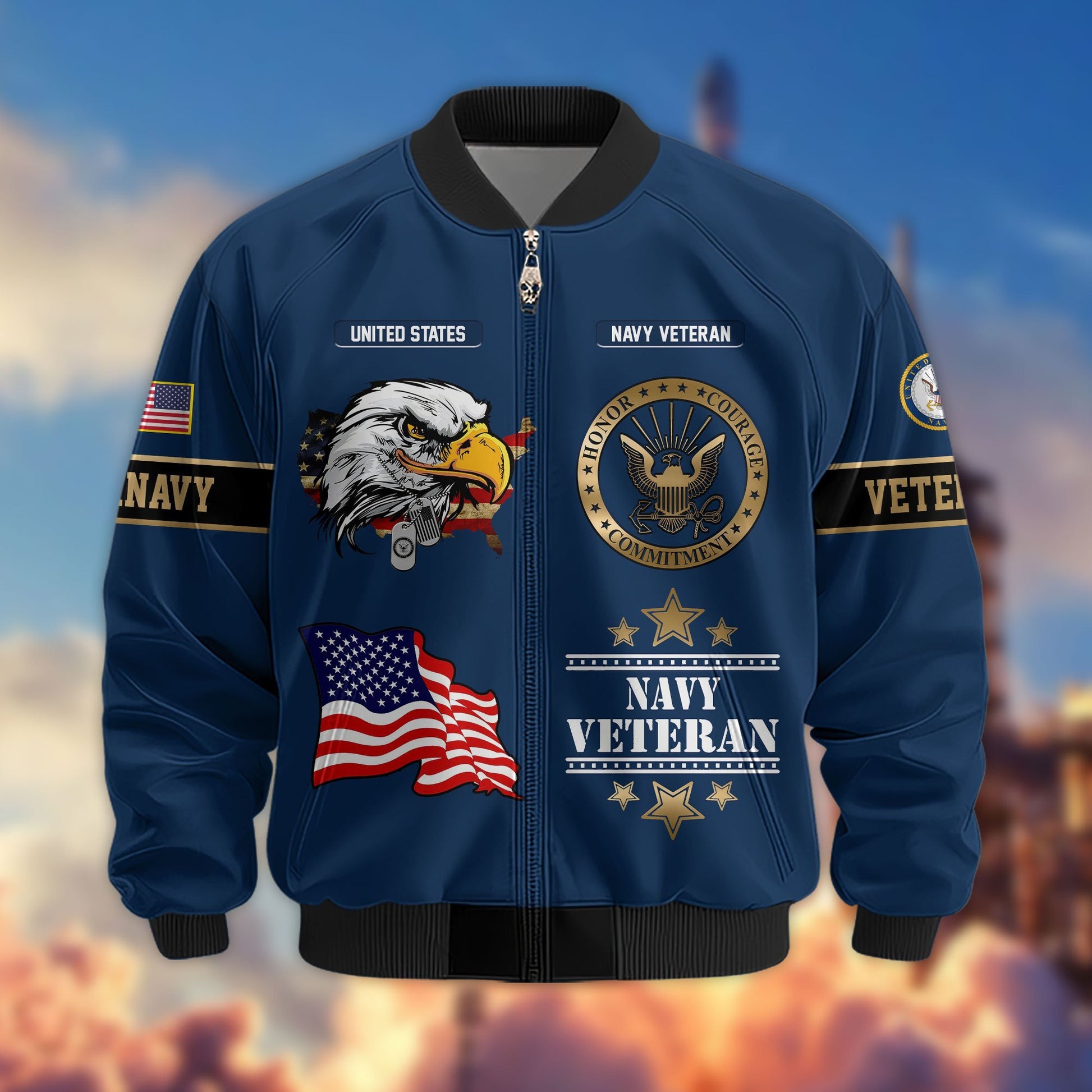 Premium Proudly Served US Veterans Bomber Jacket APHN111011, Gifts For US Veterans, Gifts For Veterans Day