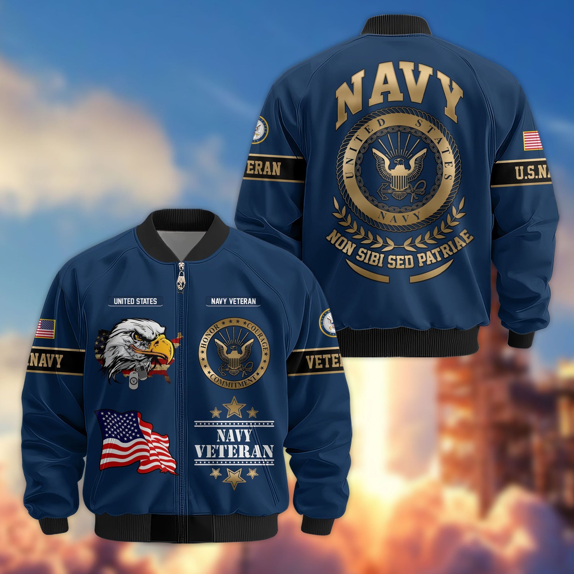 Premium Proudly Served US Veterans Bomber Jacket APHN111011, Gifts For US Veterans, Gifts For Veterans Day