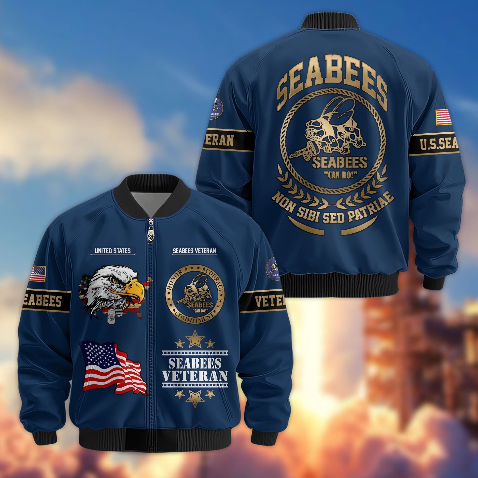 Premium Proudly Served US Veterans Bomber Jacket APHN111011, Gifts For US Veterans, Gifts For Veterans Day