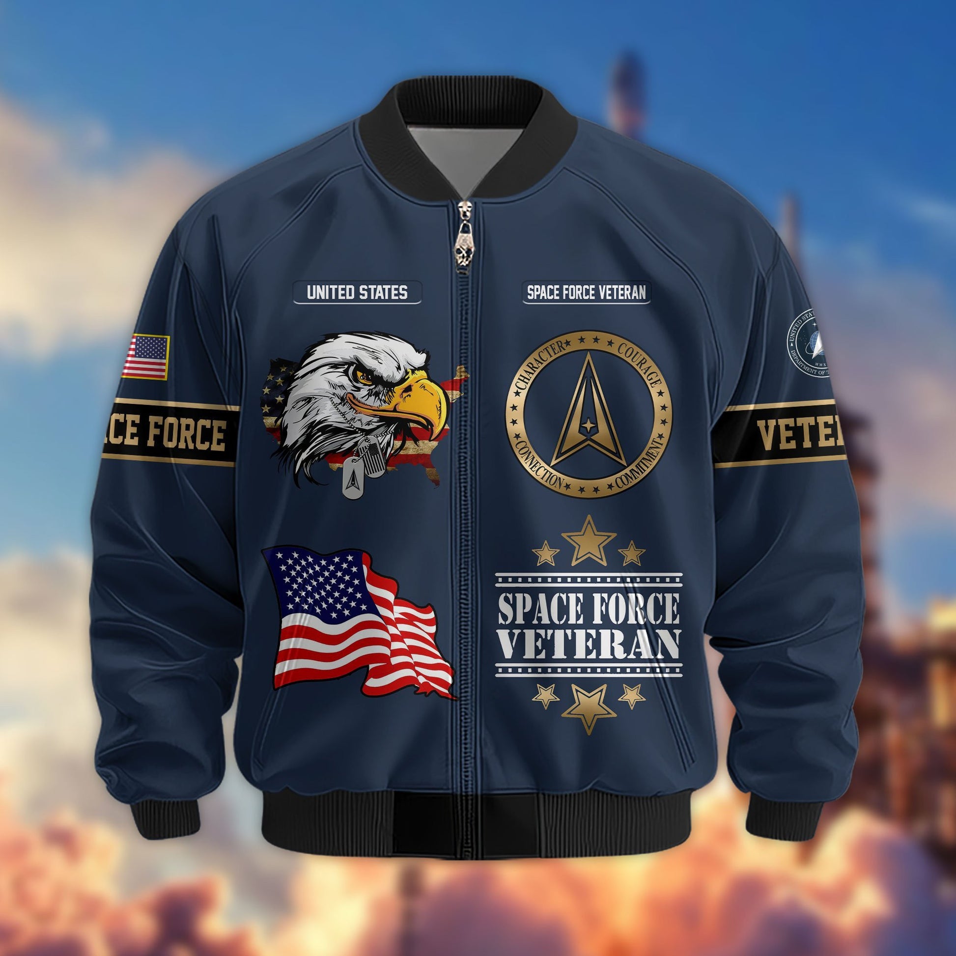 Premium Proudly Served US Veterans Bomber Jacket APHN111011, Gifts For US Veterans, Gifts For Veterans Day