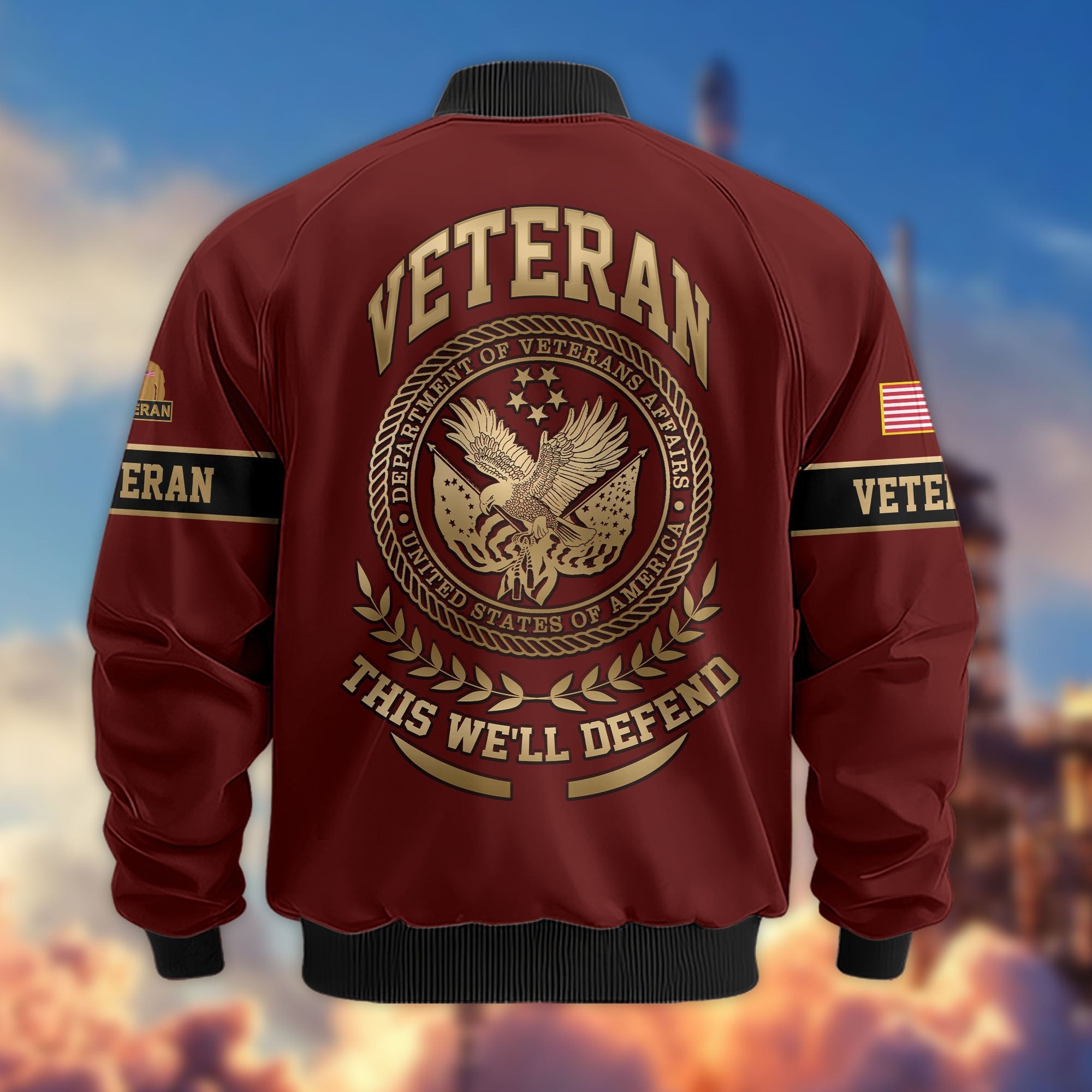 Premium Proudly Served US Veterans Bomber Jacket APHN111011, Gifts For US Veterans, Gifts For Veterans Day