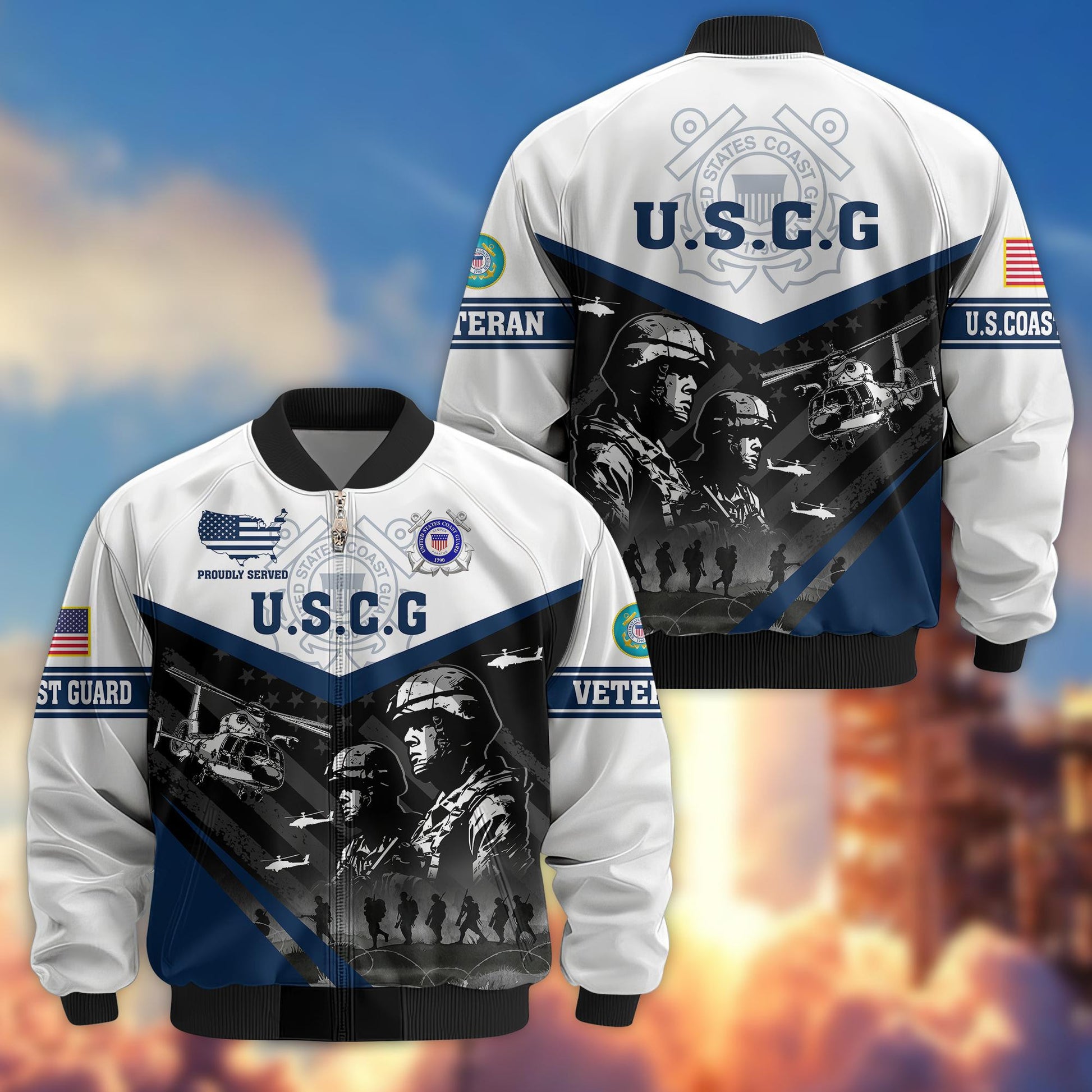 Premium US Veterans Bomber Jacket BPVC101001, Gifts For US Veterans, Gifts For Veterans Day