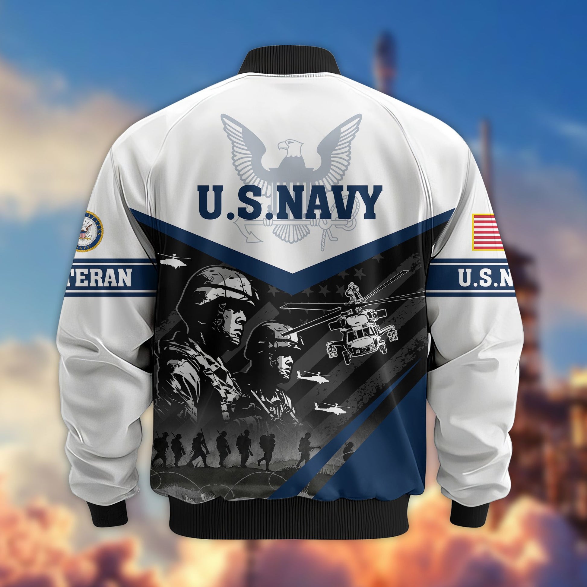 Premium US Veterans Bomber Jacket BPVC101001, Gifts For US Veterans, Gifts For Veterans Day