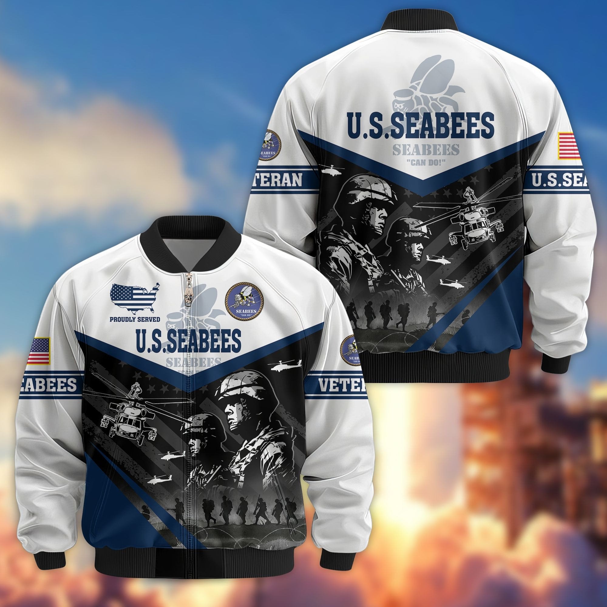 Premium US Veterans Bomber Jacket BPVC101001, Gifts For US Veterans, Gifts For Veterans Day