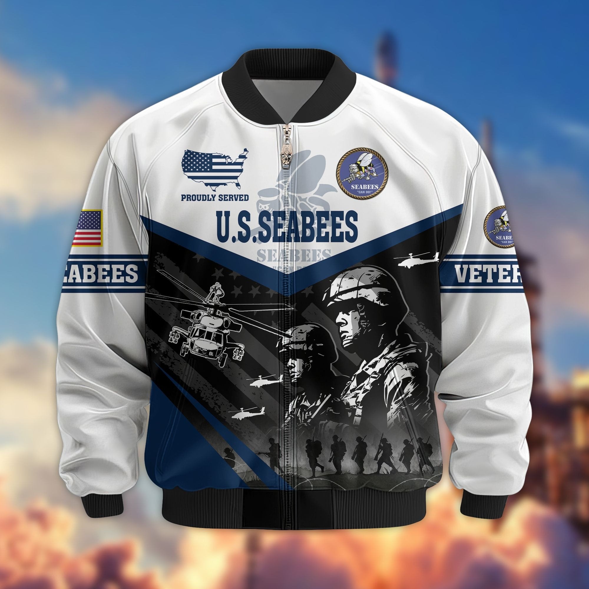 Premium US Veterans Bomber Jacket BPVC101001, Gifts For US Veterans, Gifts For Veterans Day