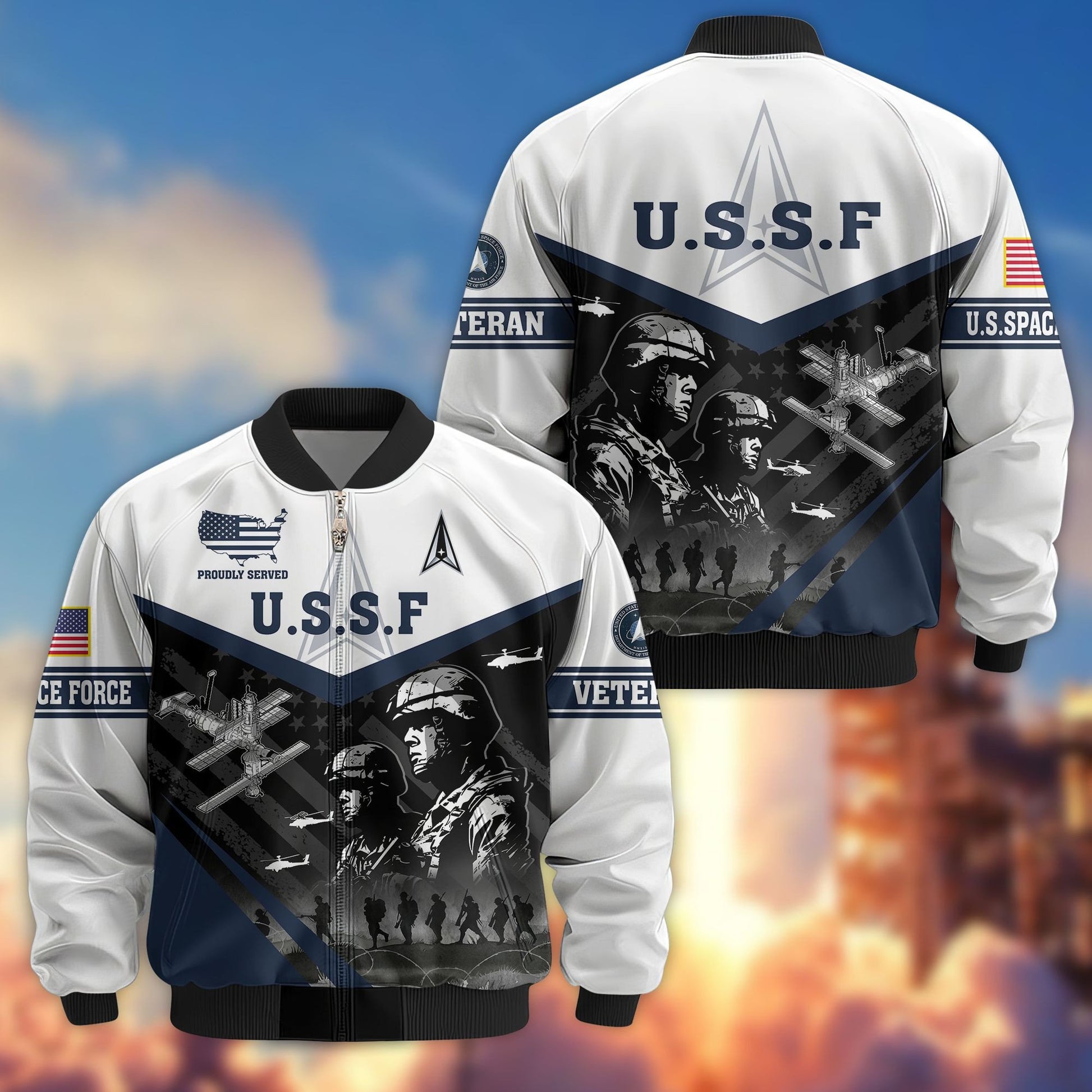 Premium US Veterans Bomber Jacket BPVC101001, Gifts For US Veterans, Gifts For Veterans Day