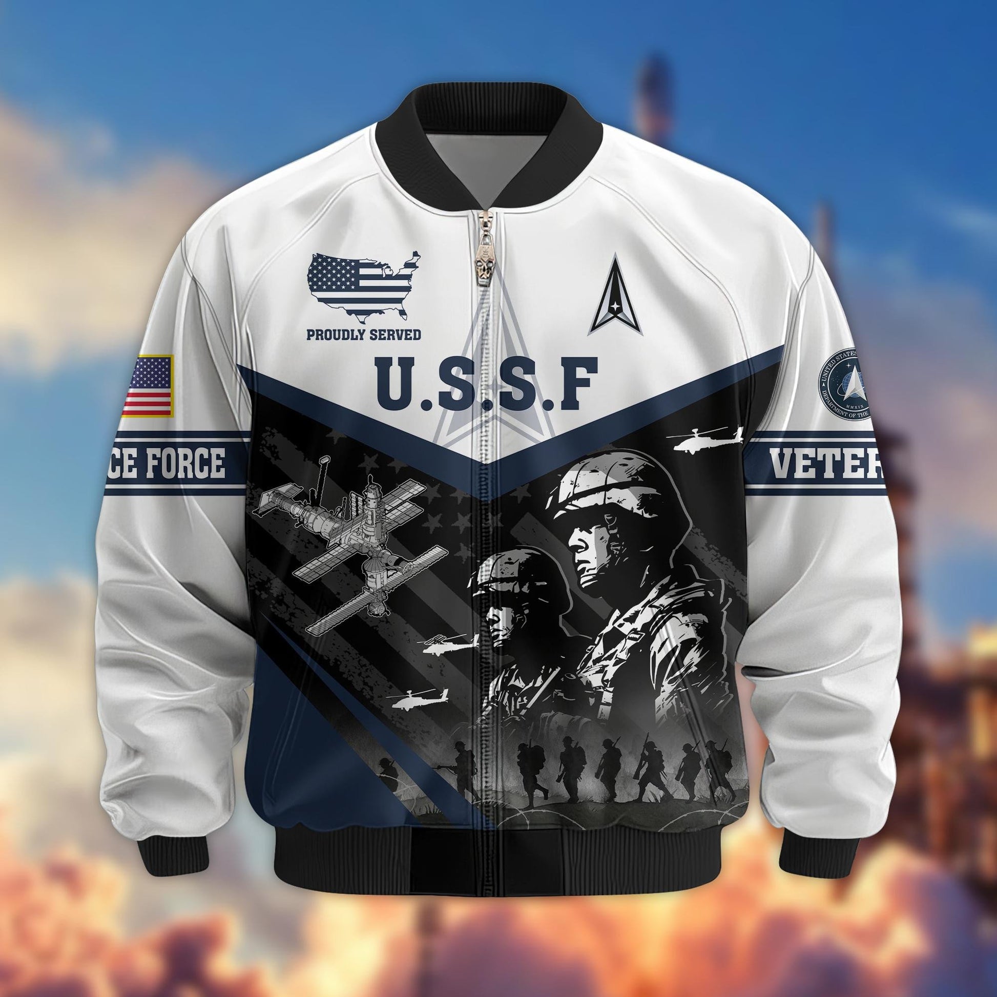 Premium US Veterans Bomber Jacket BPVC101001, Gifts For US Veterans, Gifts For Veterans Day
