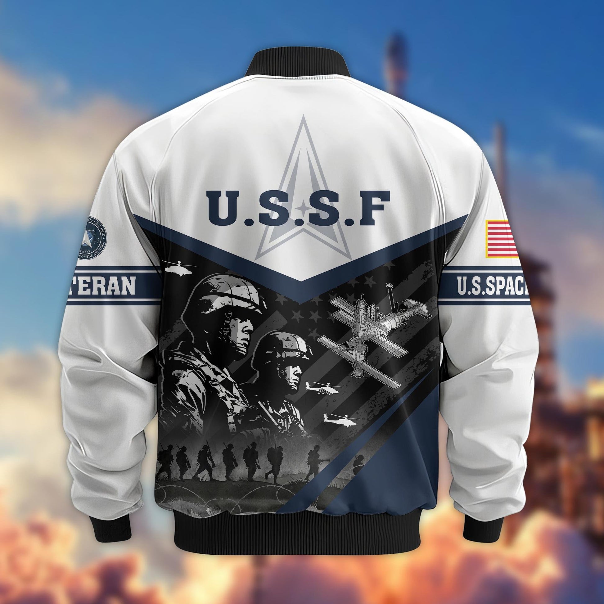 Premium US Veterans Bomber Jacket BPVC101001, Gifts For US Veterans, Gifts For Veterans Day
