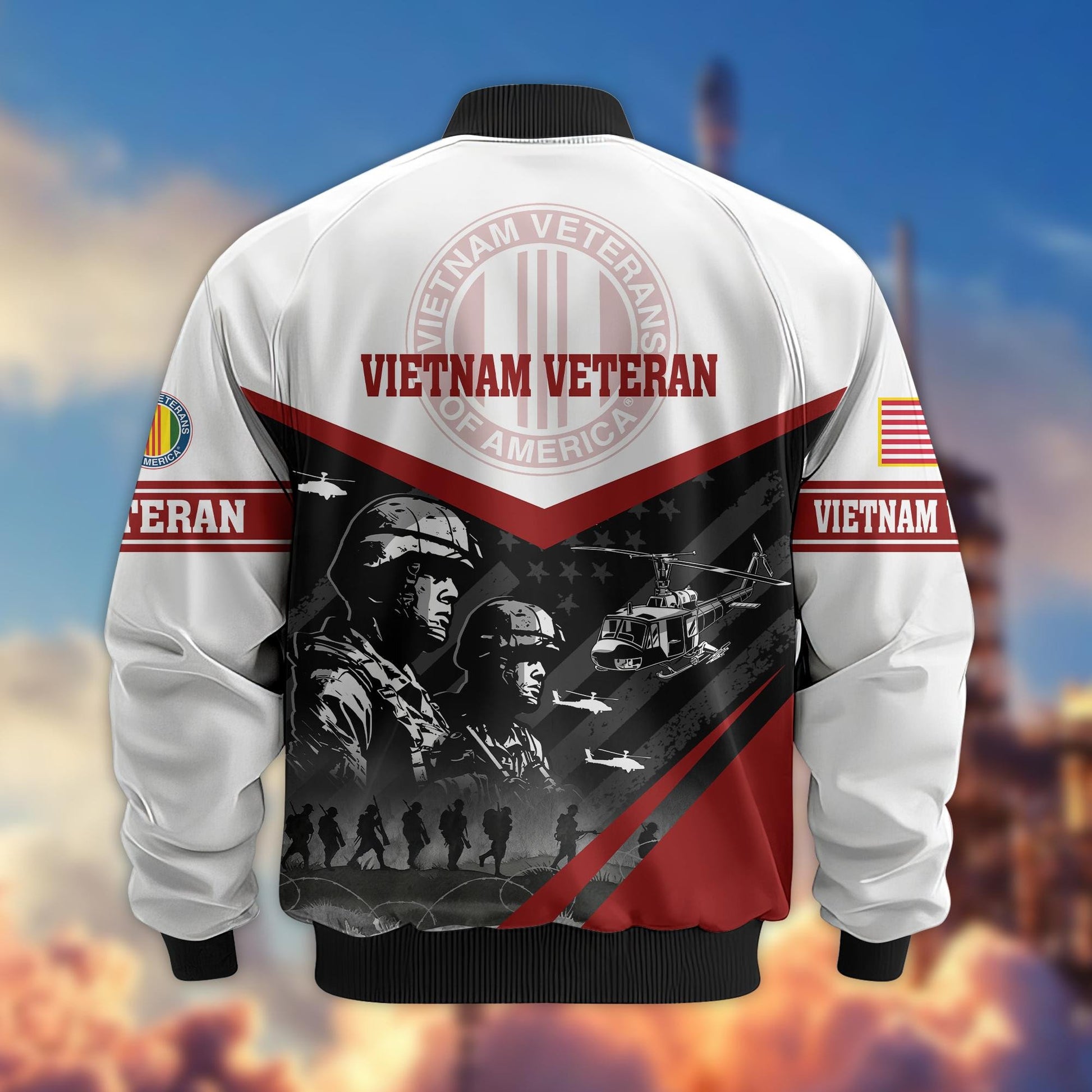 Premium US Veterans Bomber Jacket BPVC101001, Gifts For US Veterans, Gifts For Veterans Day