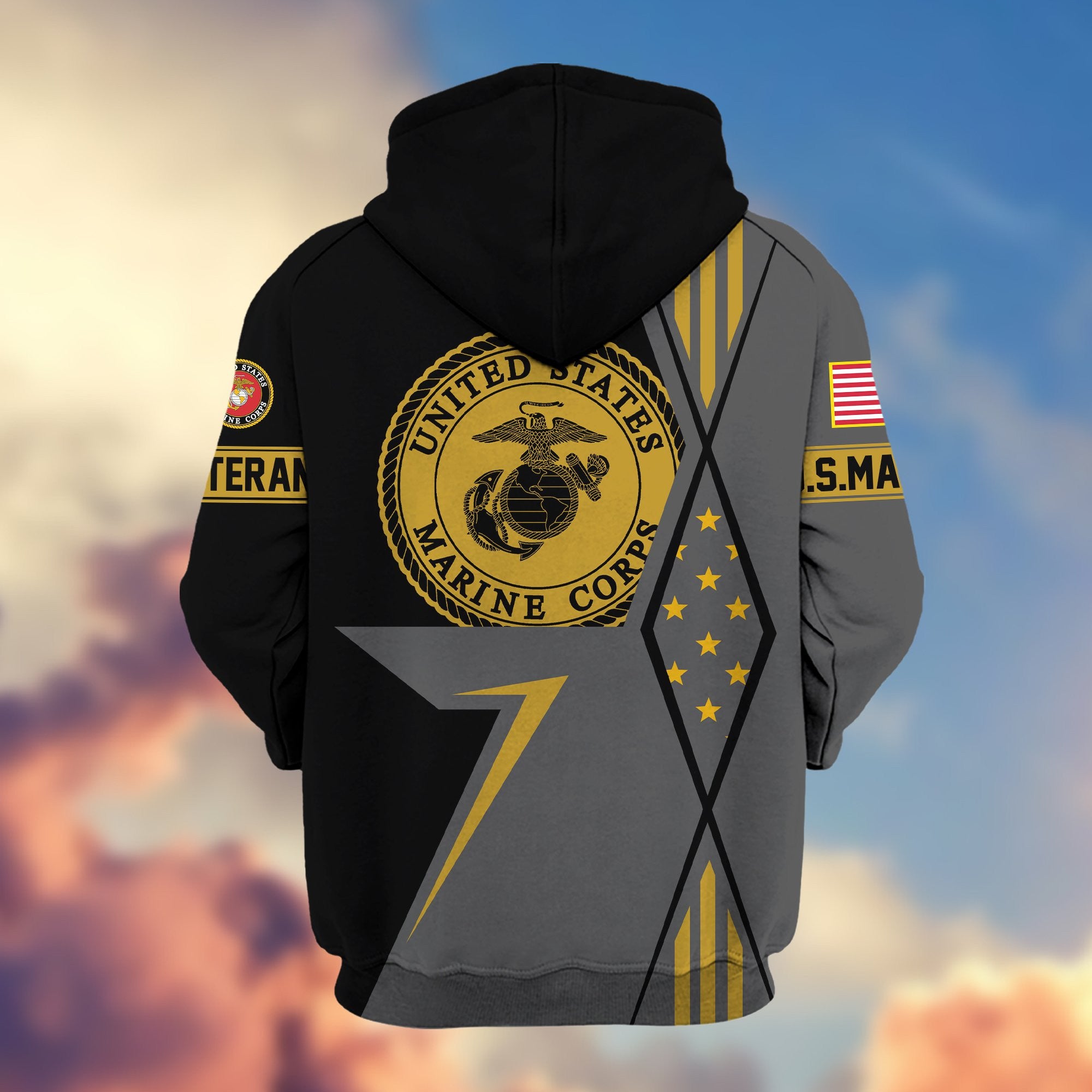 Premium USMC Veteran Zip Hoodie VPVC605503, Gifts For Marine Veteran