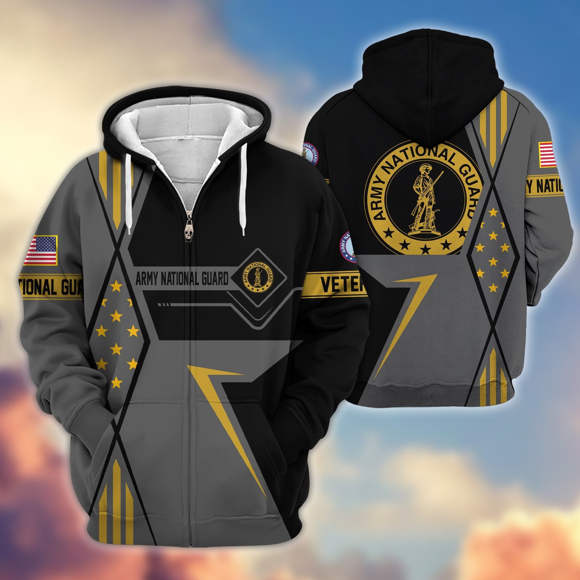 Premium Army National Guard Zip Hoodie VPVC605508, Gifts For Army National Guard Veteran